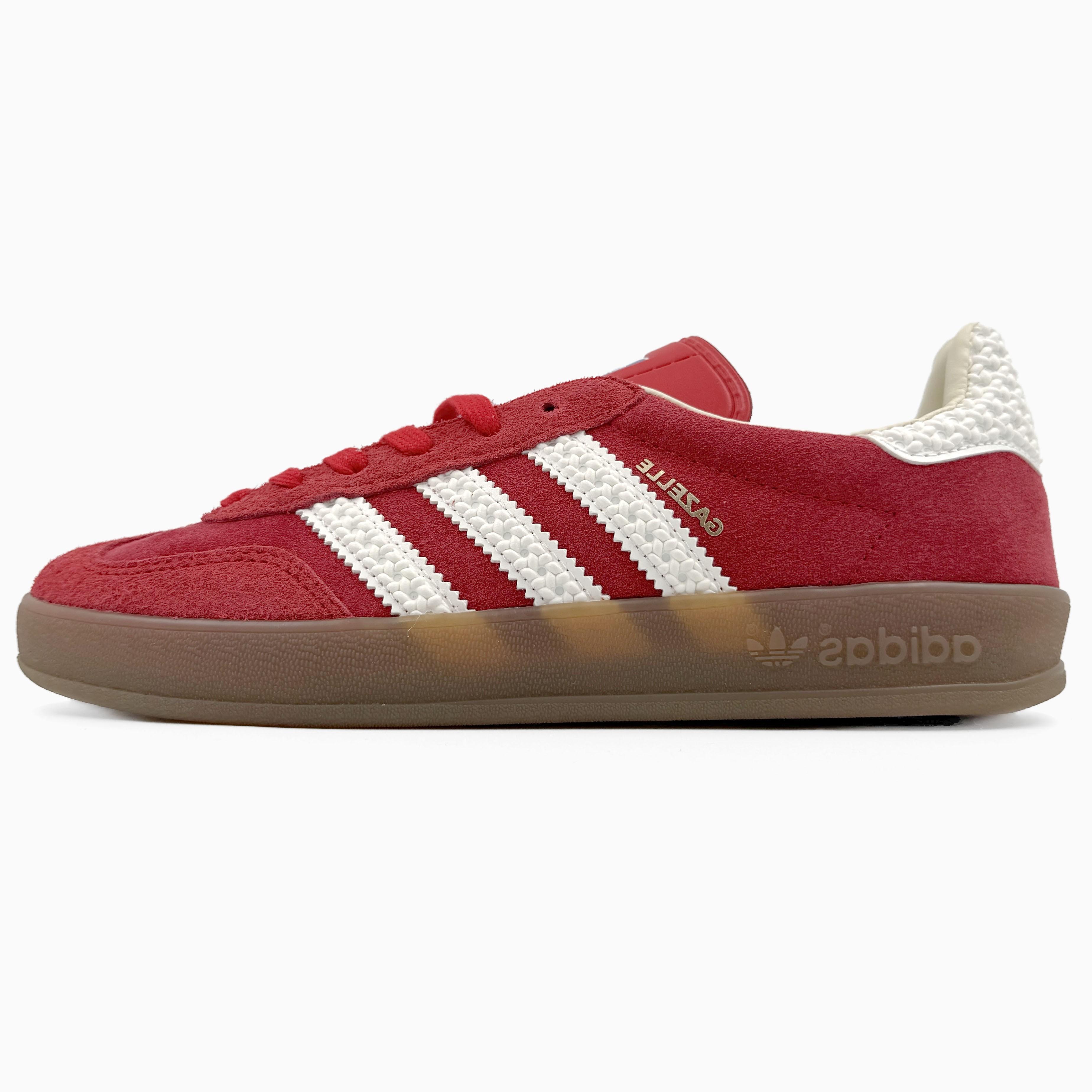 Adidas Gazelle Indoor Red White Textured