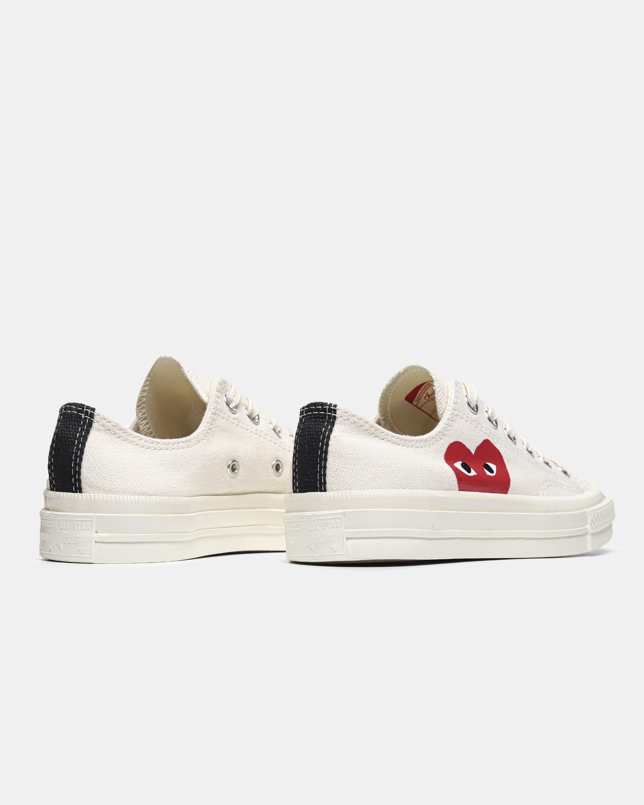 Converse Chuck 70 x Comme des Garçons PLAY Low Egret Red Heart - изображение 5