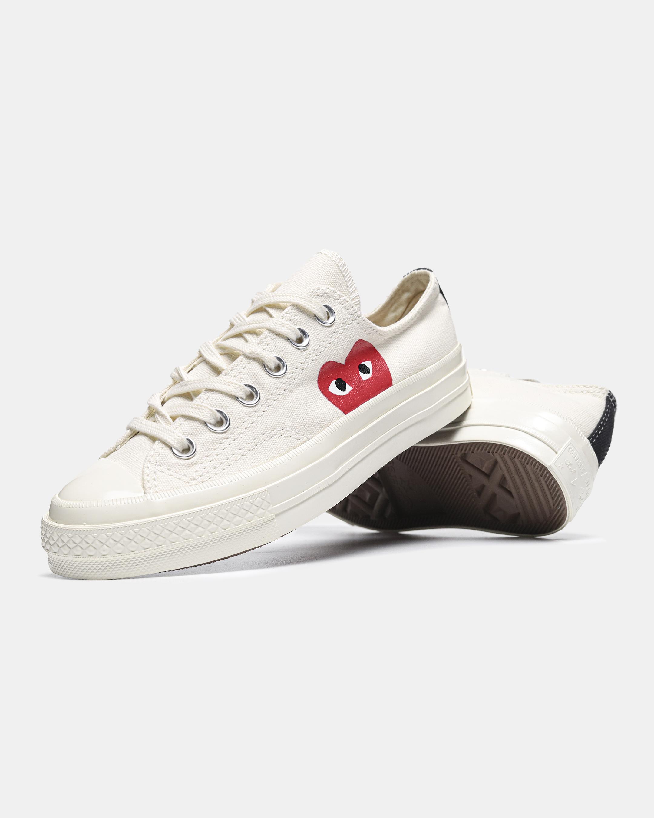 Converse Chuck 70 x Comme des Garçons PLAY Low Egret Red Heart - изображение 6