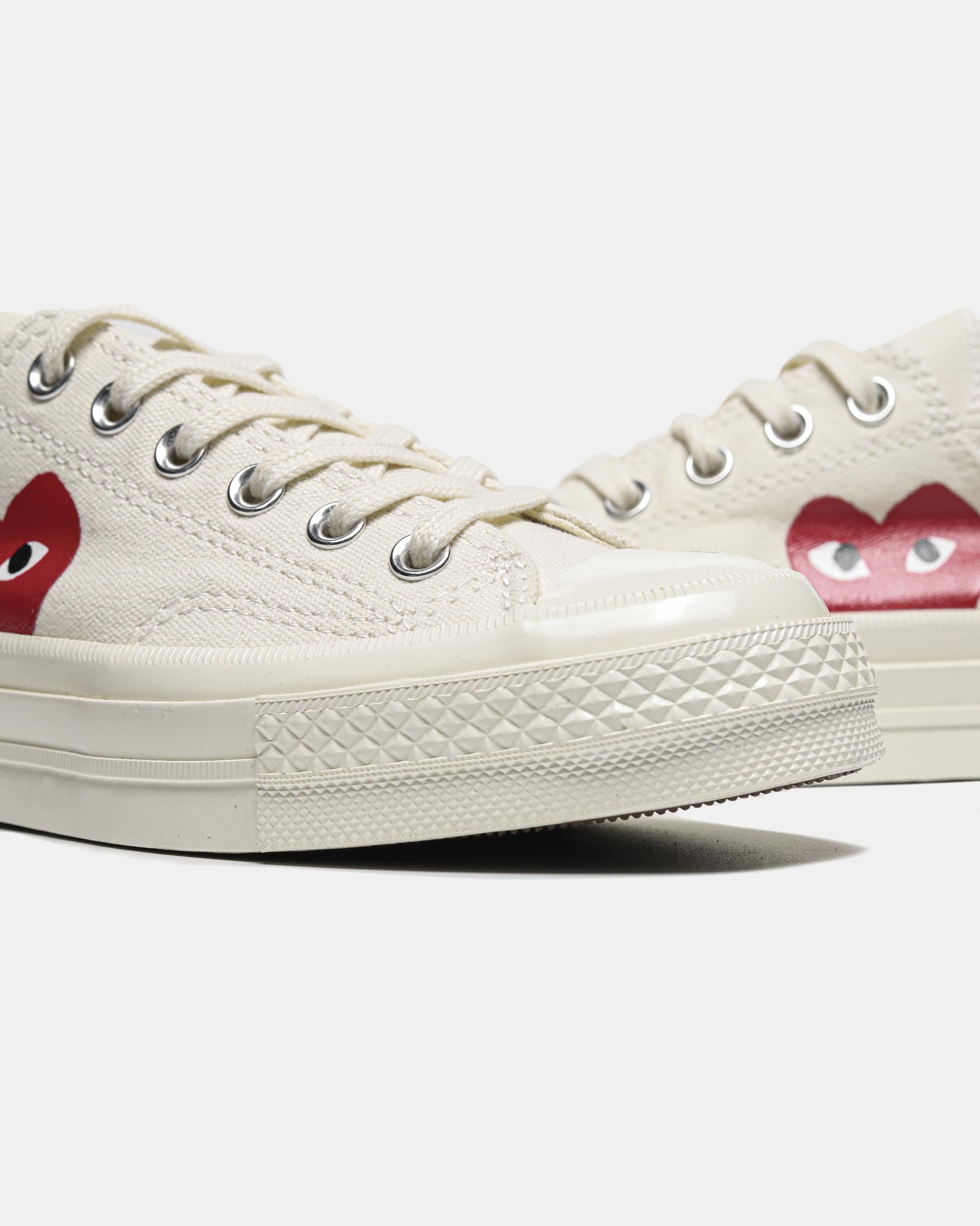 Converse Chuck 70 x Comme des Garçons PLAY Low Egret Red Heart - изображение 8