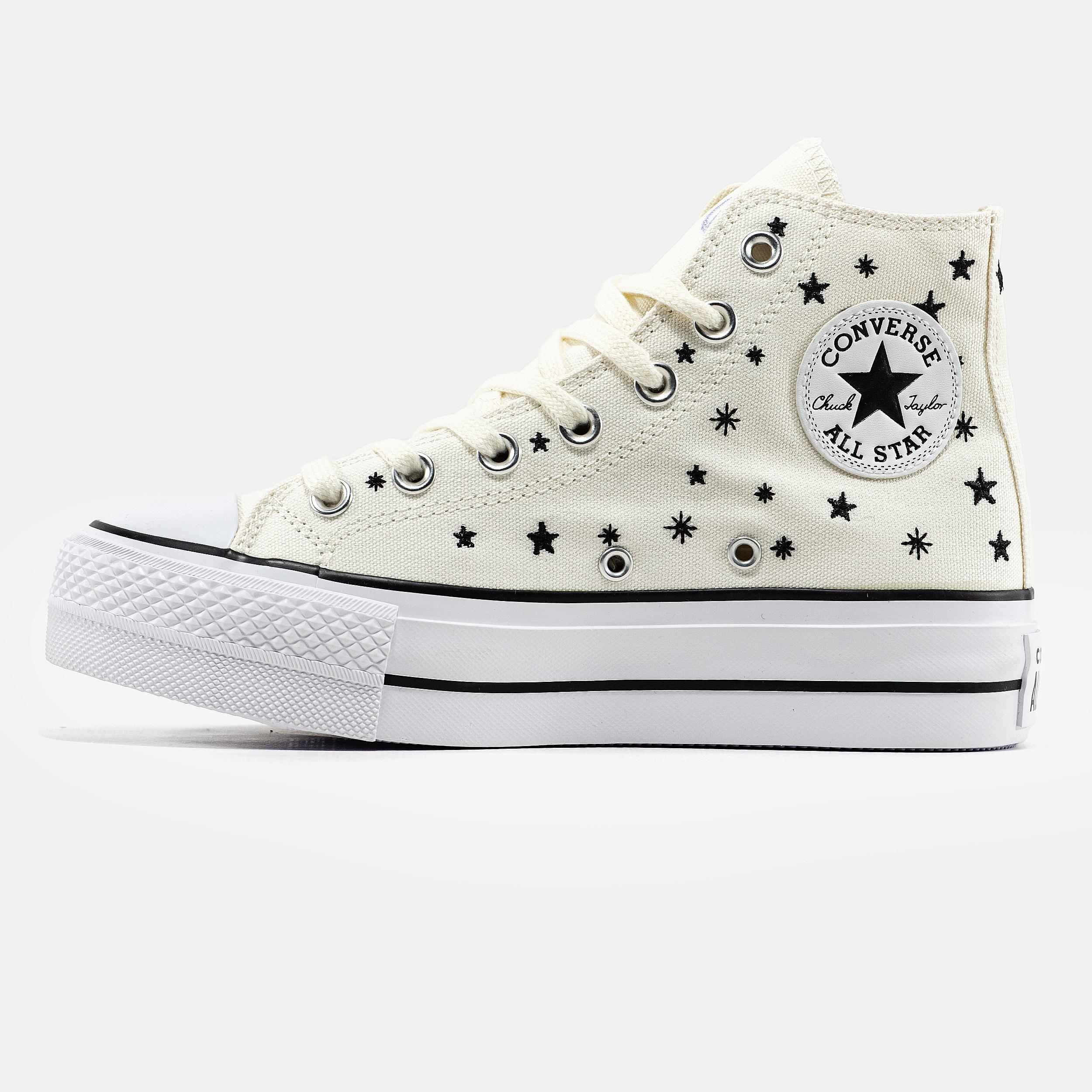 Converse Chuck Taylor All-Star Platform Egret Black Stars - изображение 2