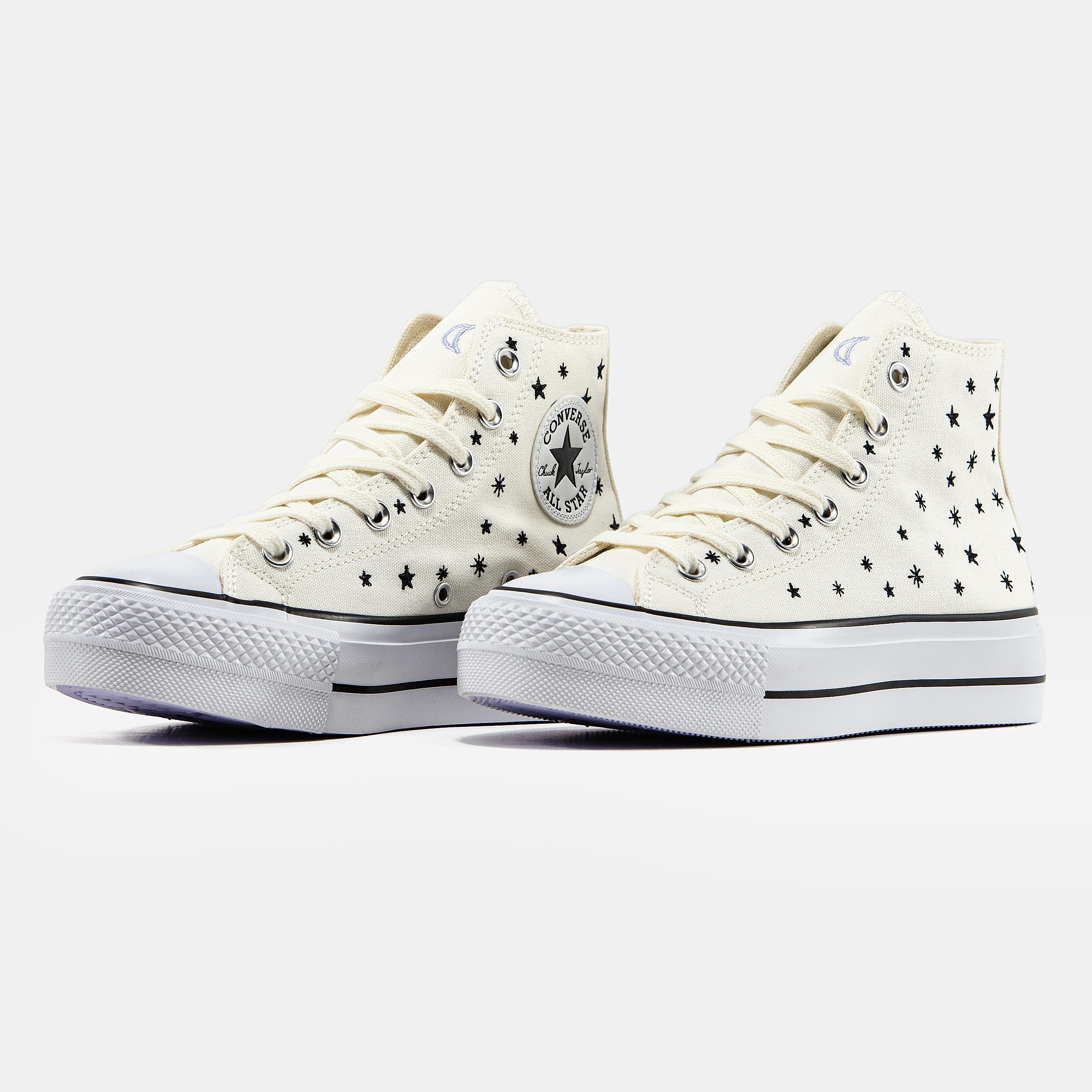 Converse Chuck Taylor All-Star Platform Egret Black Stars - изображение 6