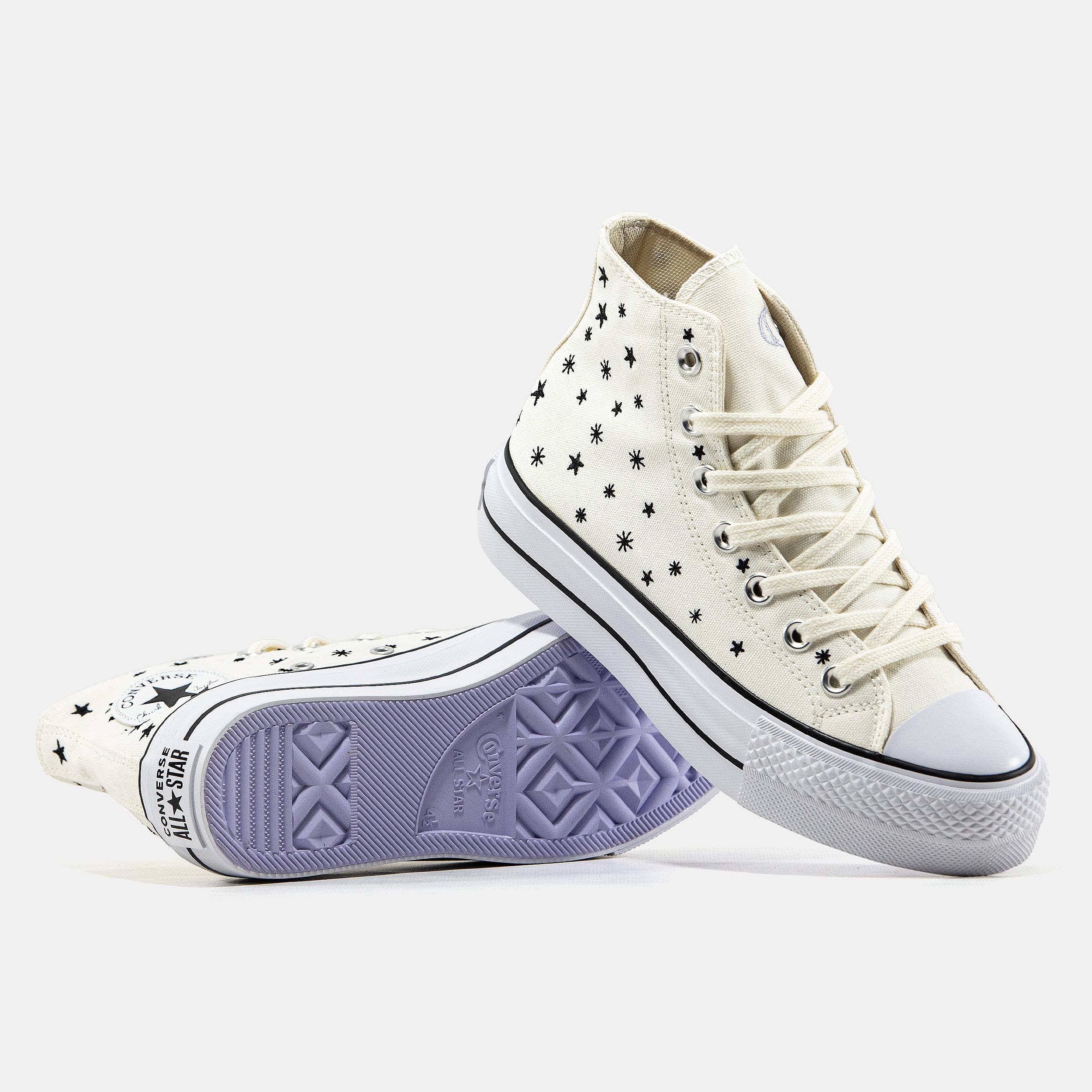 Converse Chuck Taylor All-Star Platform Egret Black Stars - изображение 7