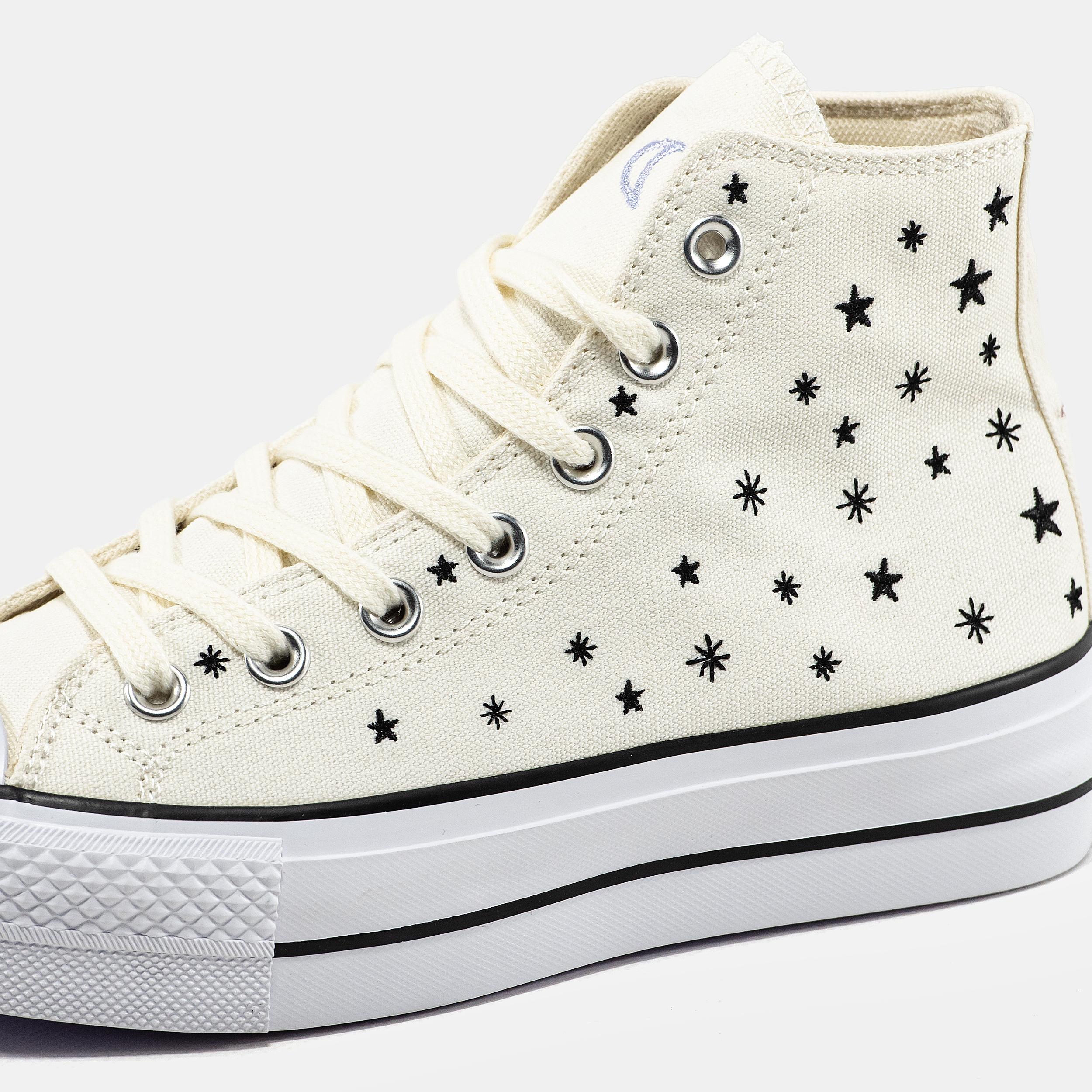 Converse Chuck Taylor All-Star Platform Egret Black Stars - изображение 8