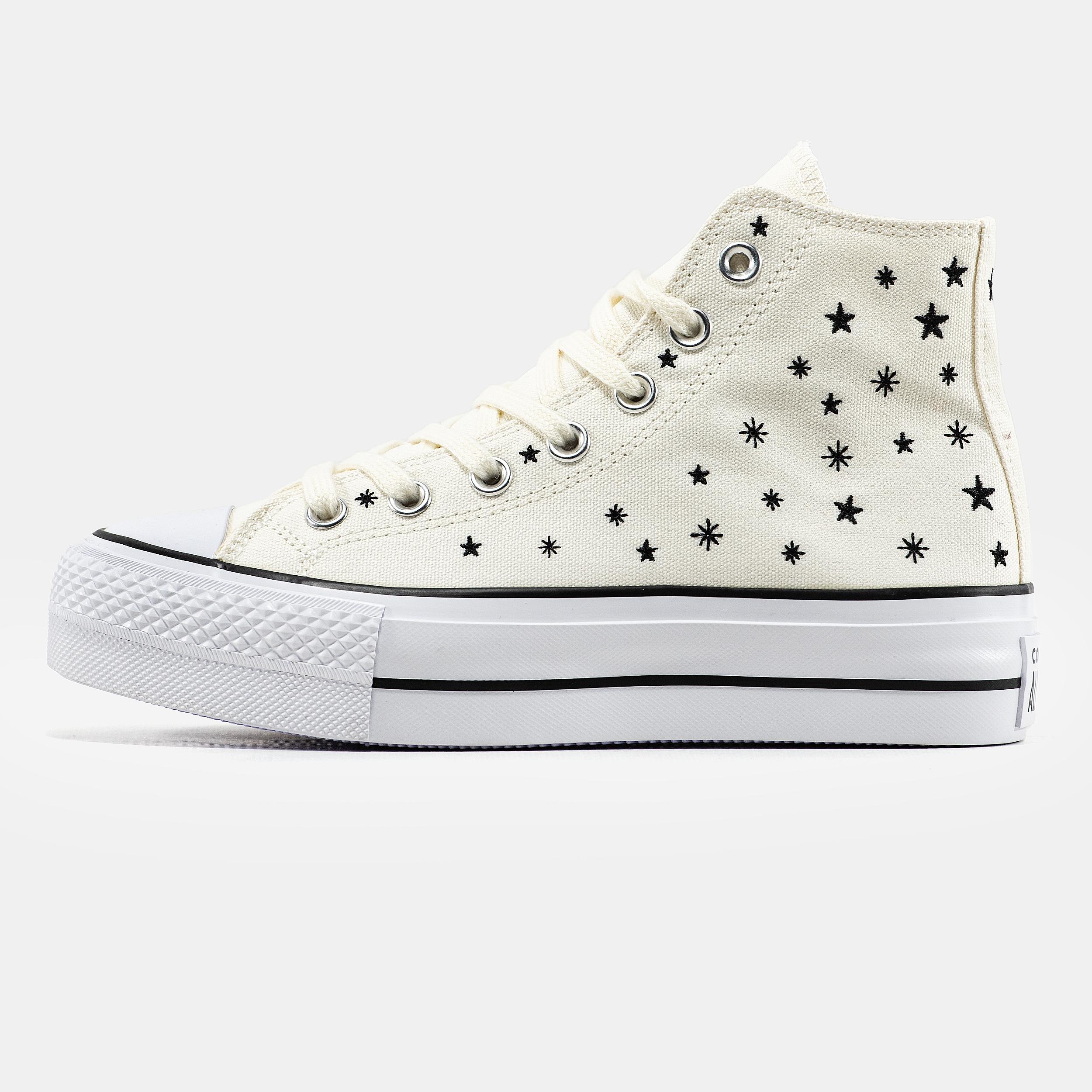 Converse Chuck Taylor All-Star Platform Egret Black Stars