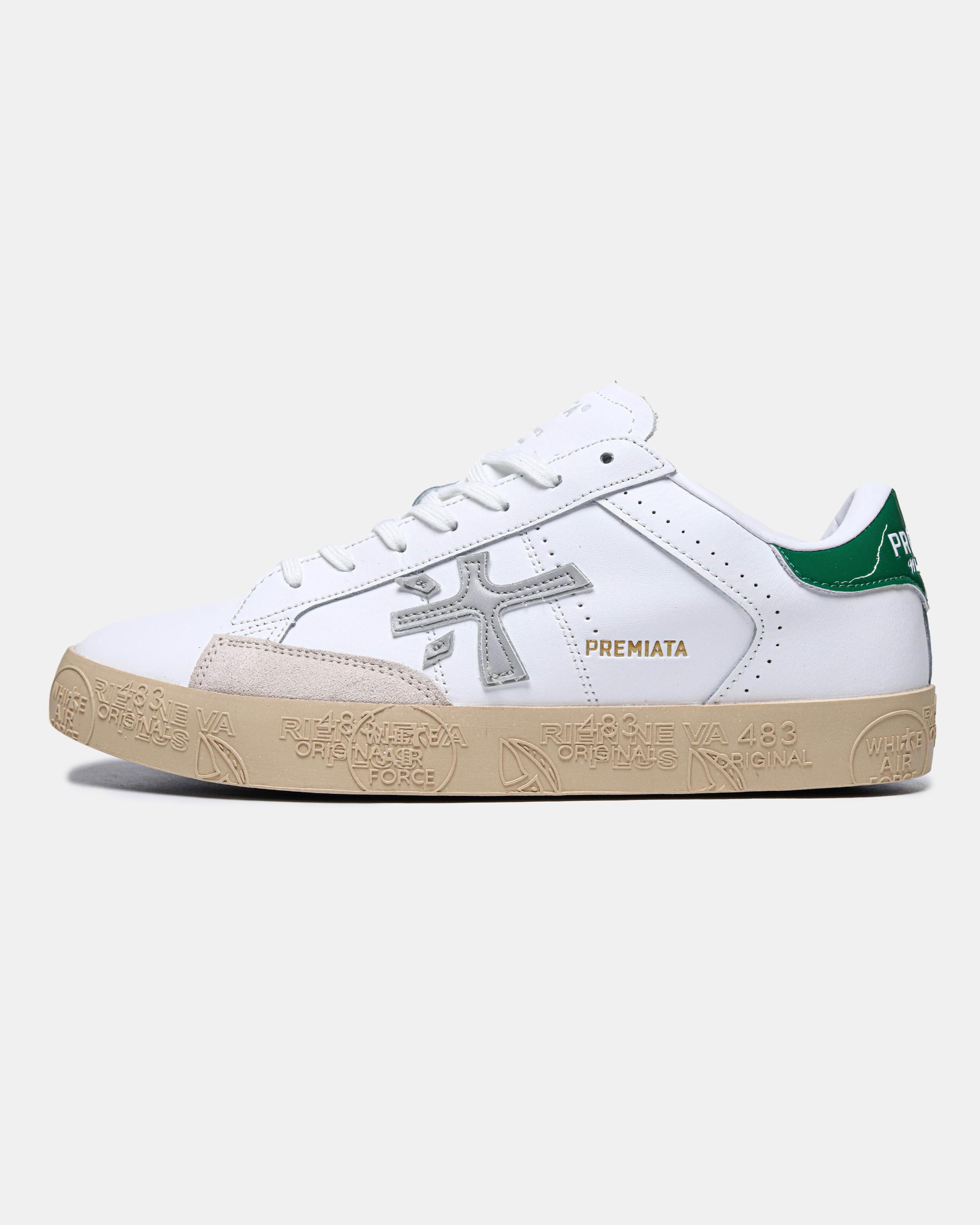 Premiata Steven White Green Gum