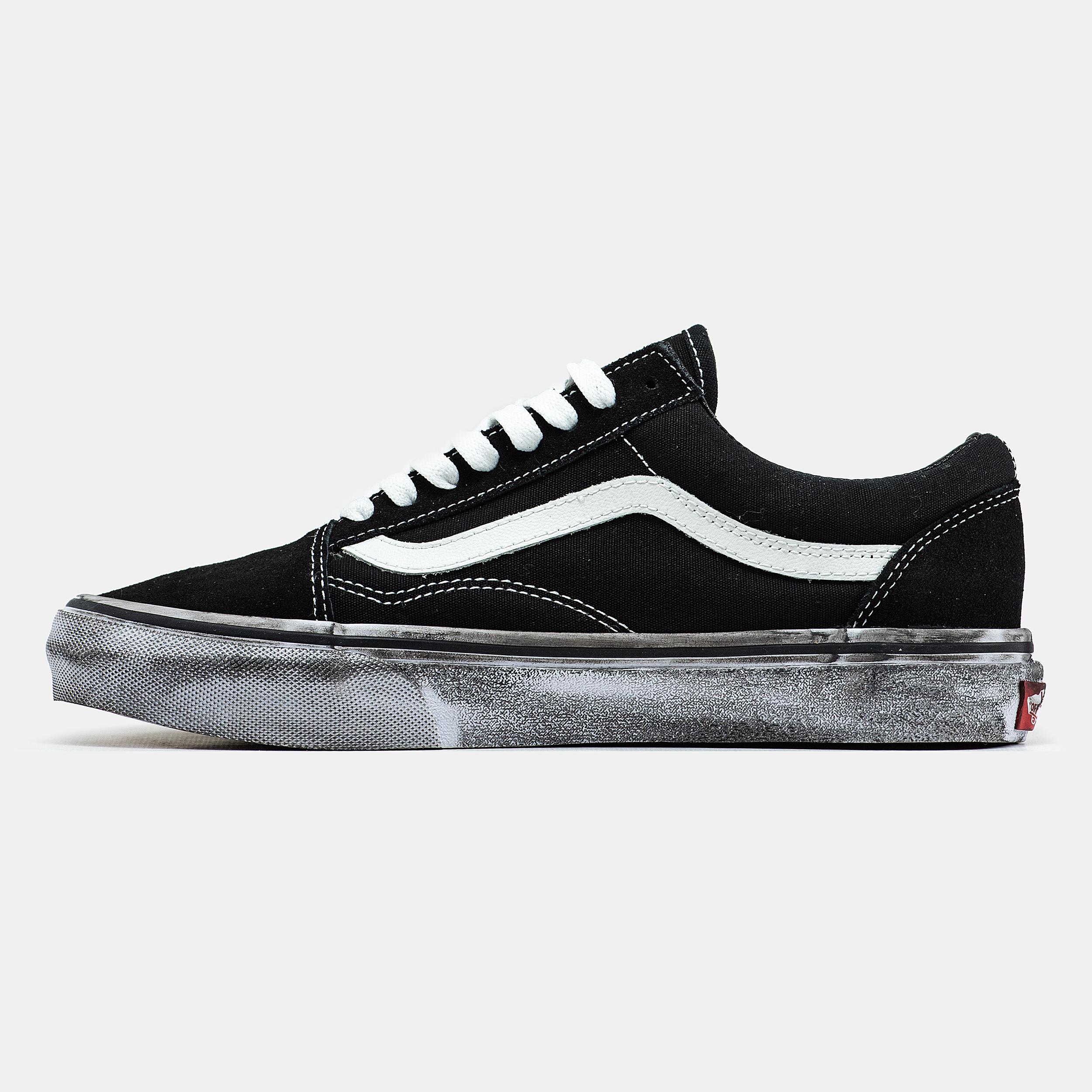 Vans Old Skool Black White Distressed Sole - изображение 2