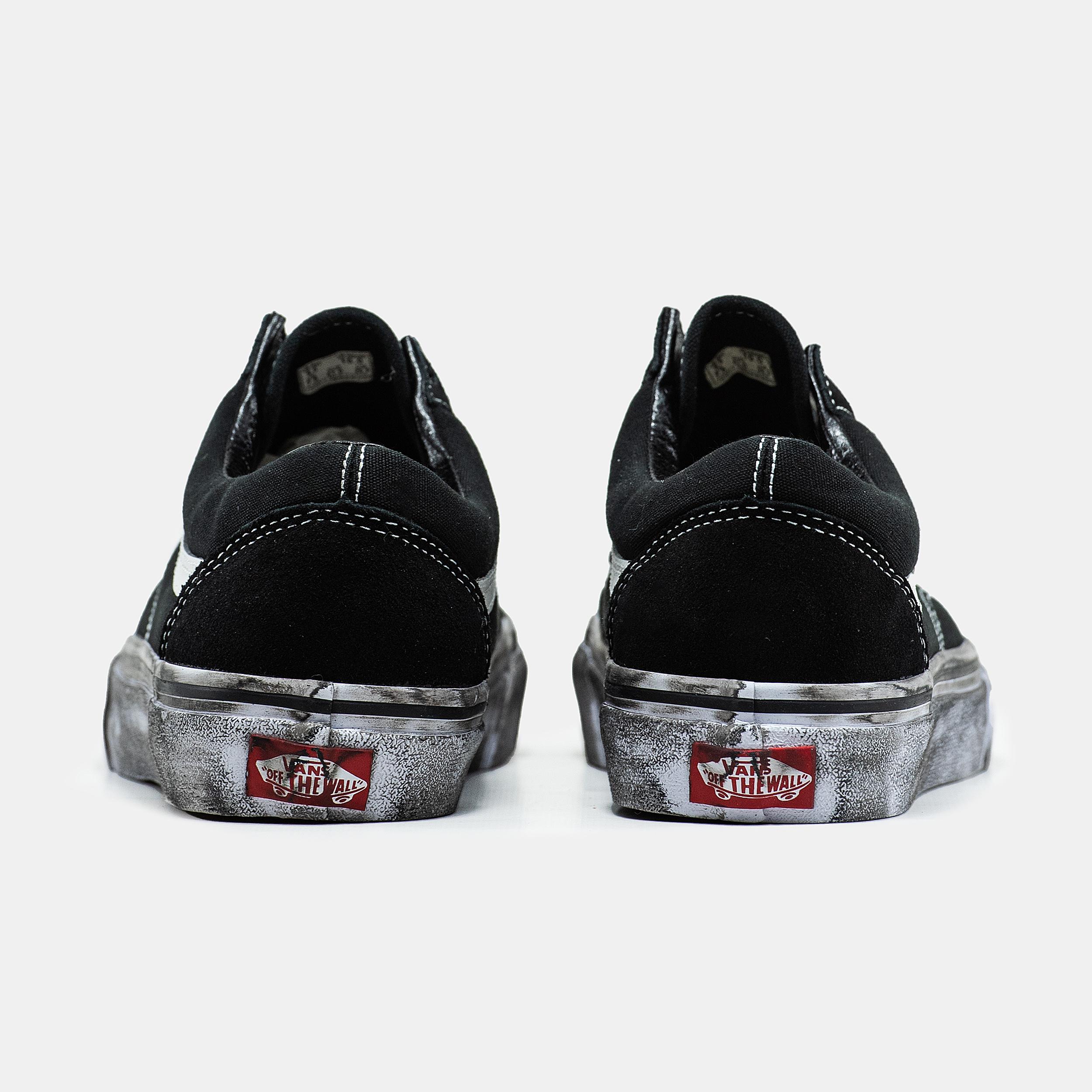 Vans Old Skool Black White Distressed Sole - изображение 3