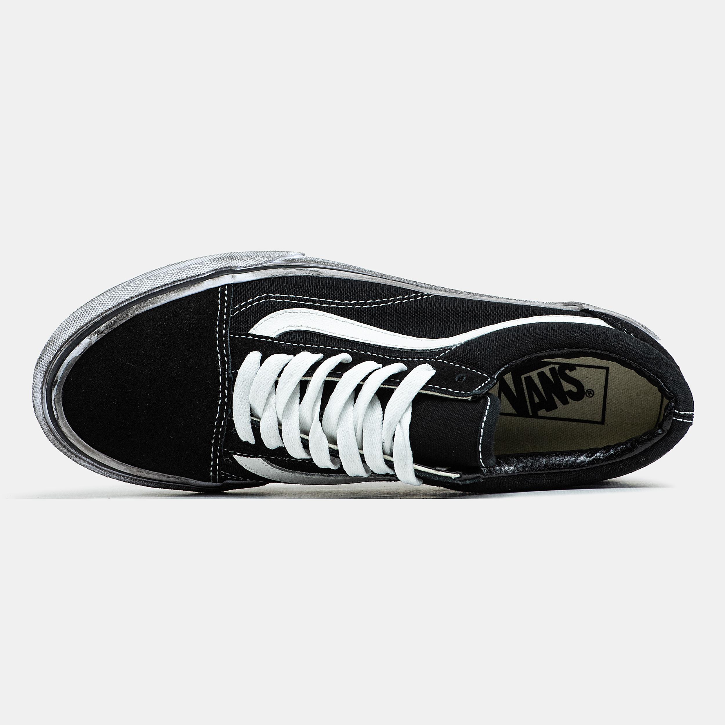 Vans Old Skool Black White Distressed Sole - изображение 4
