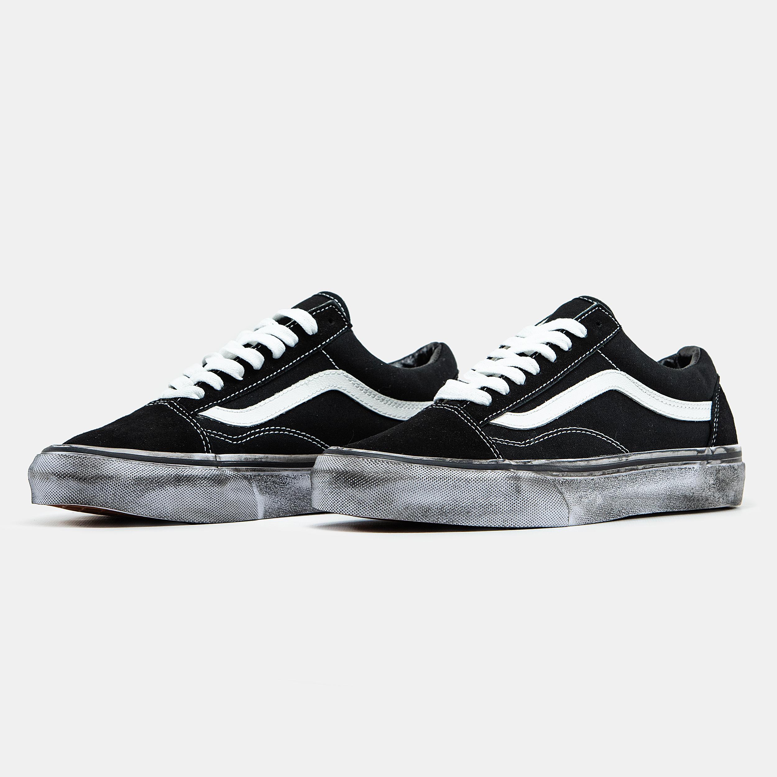 Vans Old Skool Black White Distressed Sole - изображение 5