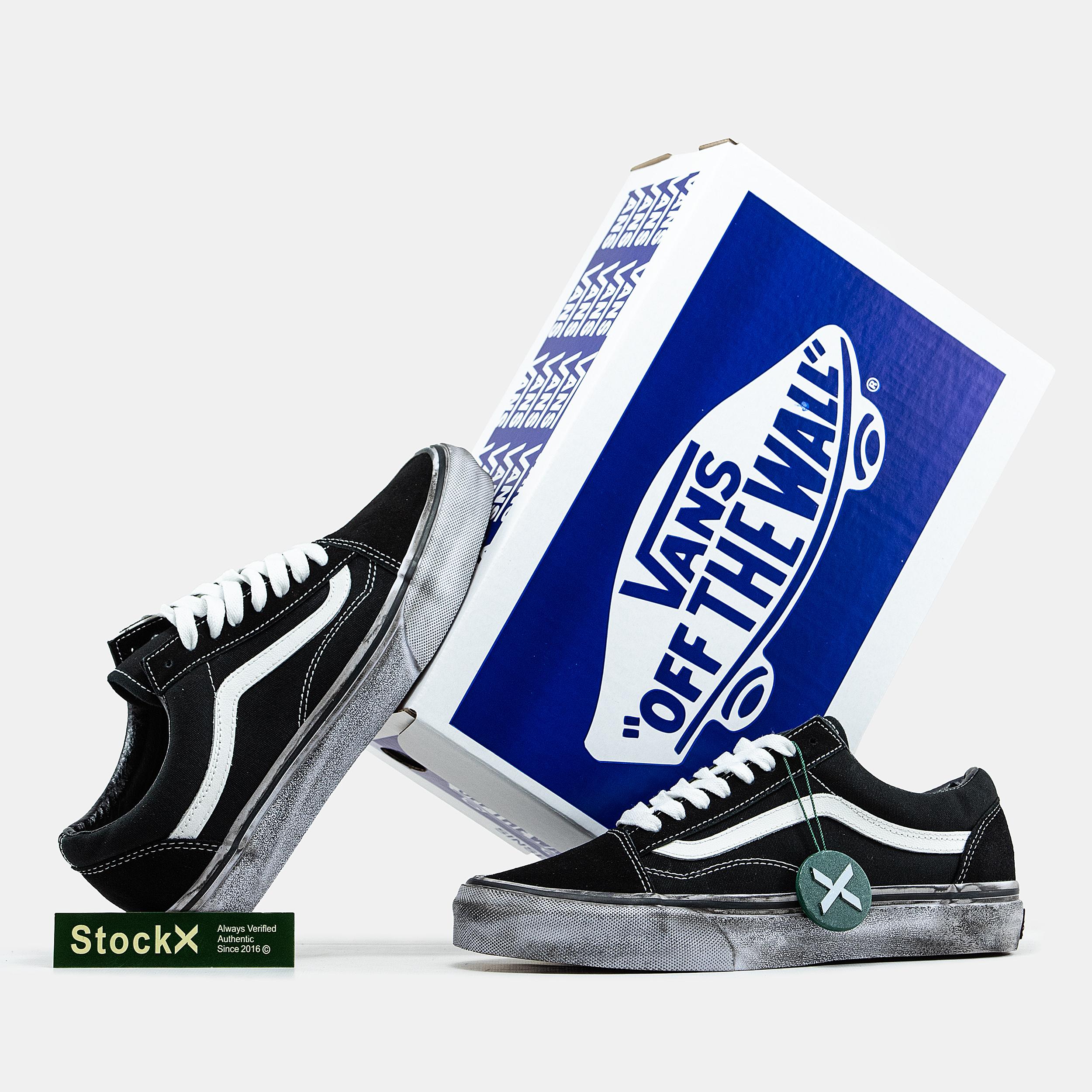 Vans Old Skool Black White Distressed Sole - изображение 8
