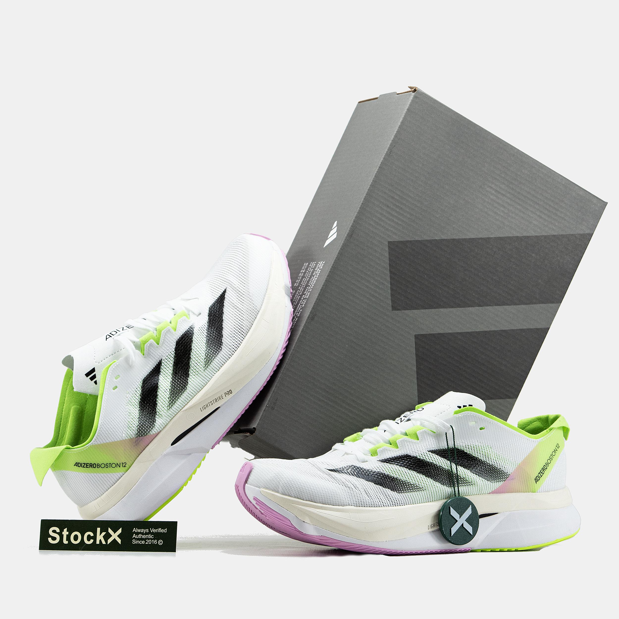adidas Adizero Boston 12 White Black Lime Pink - изображение 1