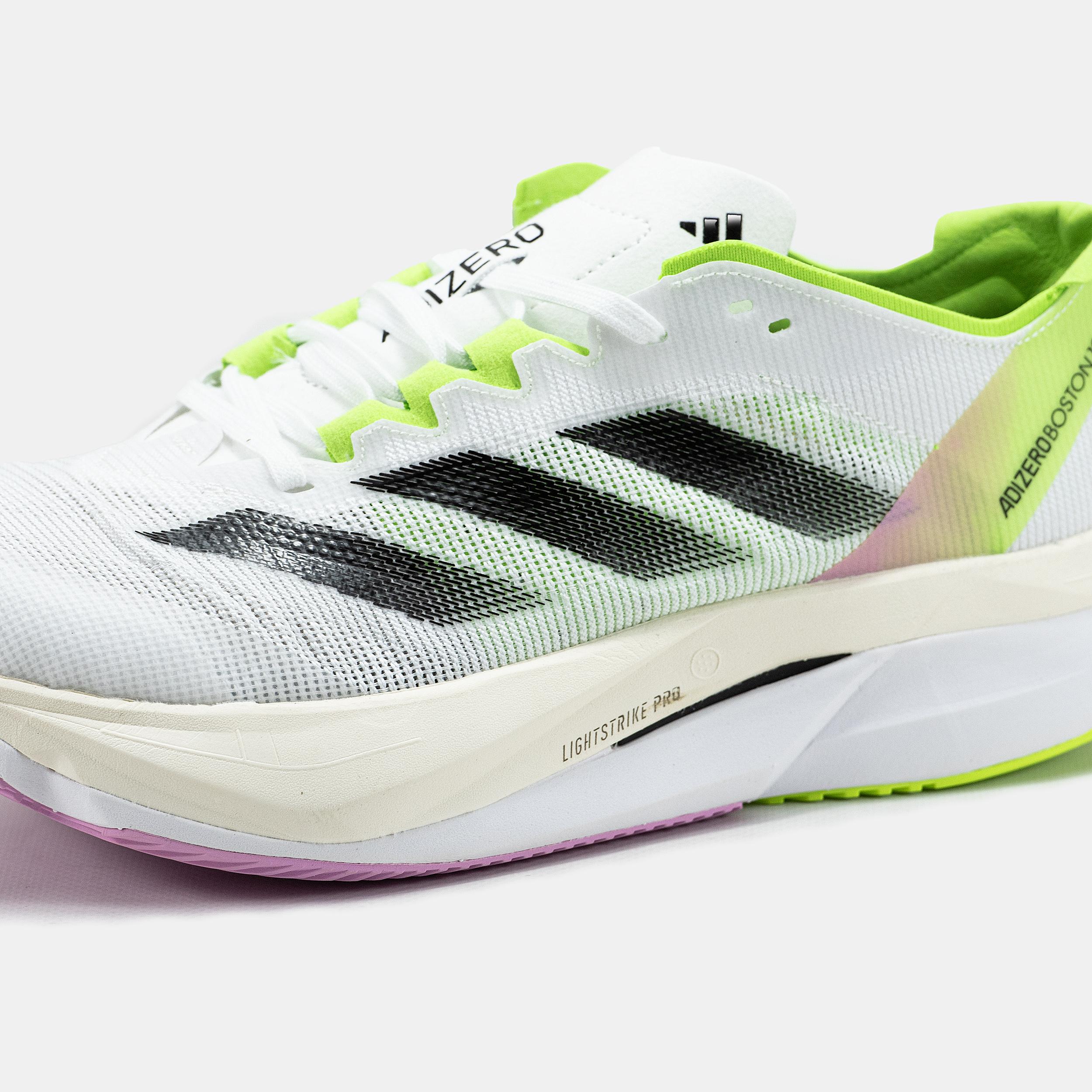 adidas Adizero Boston 12 White Black Lime Pink - изображение 3