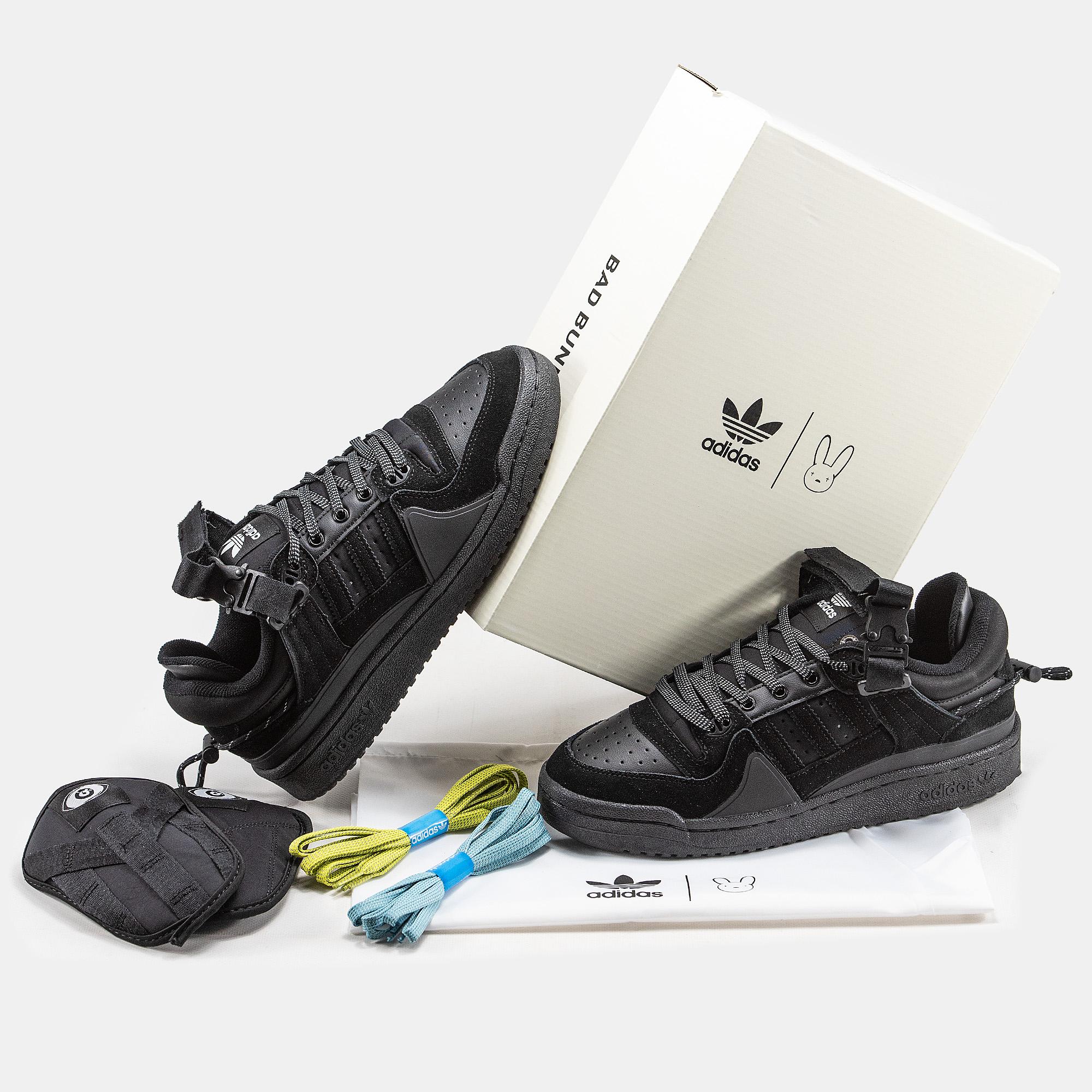 Adidas Forum x Bad Bunny Buckle Low “Triple Black” - изображение 8