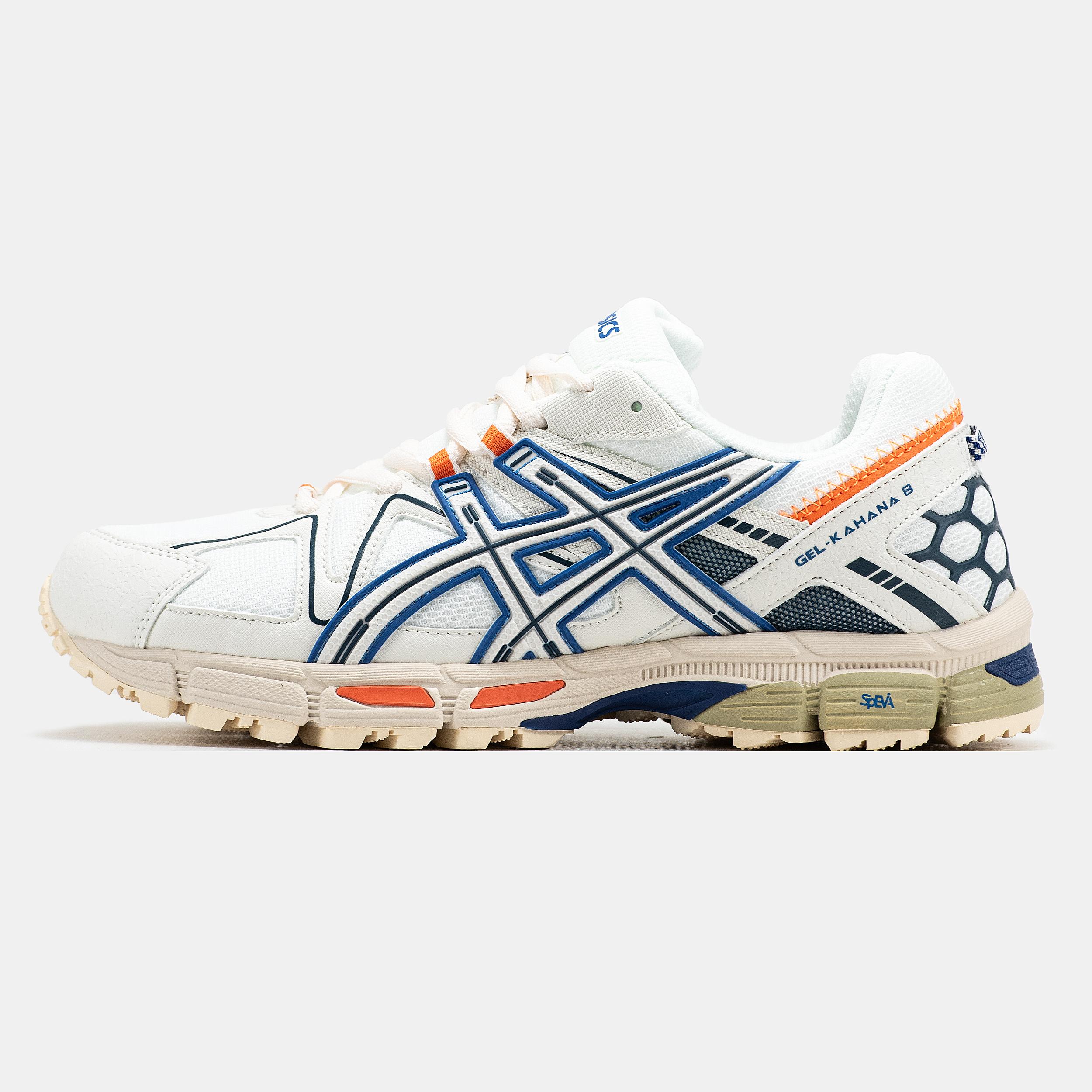 Asics Gel-Kahana 8 White Navy Orange