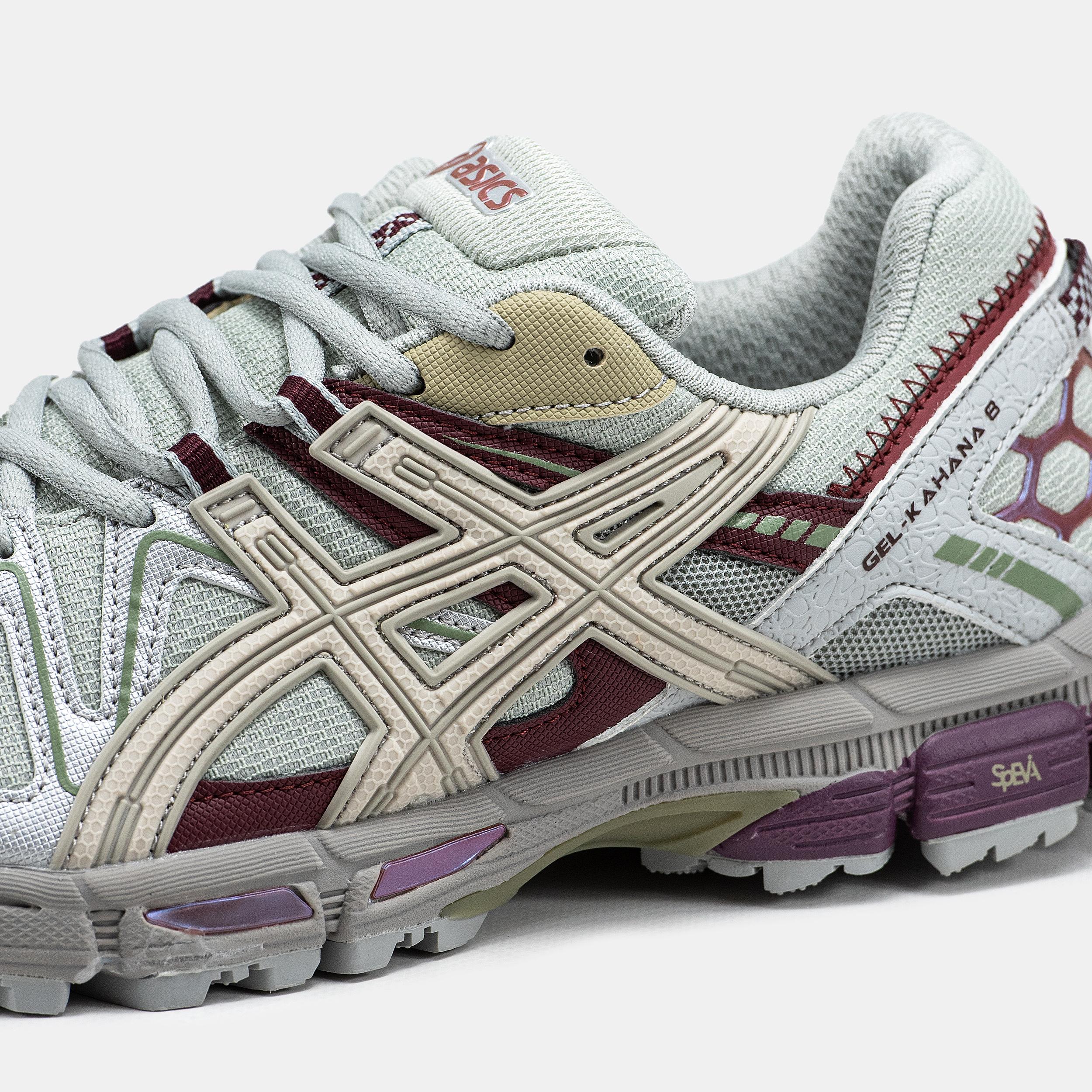 Asics Gel-Kahana 8 "Light Grey Cream Burgundy" - изображение 7