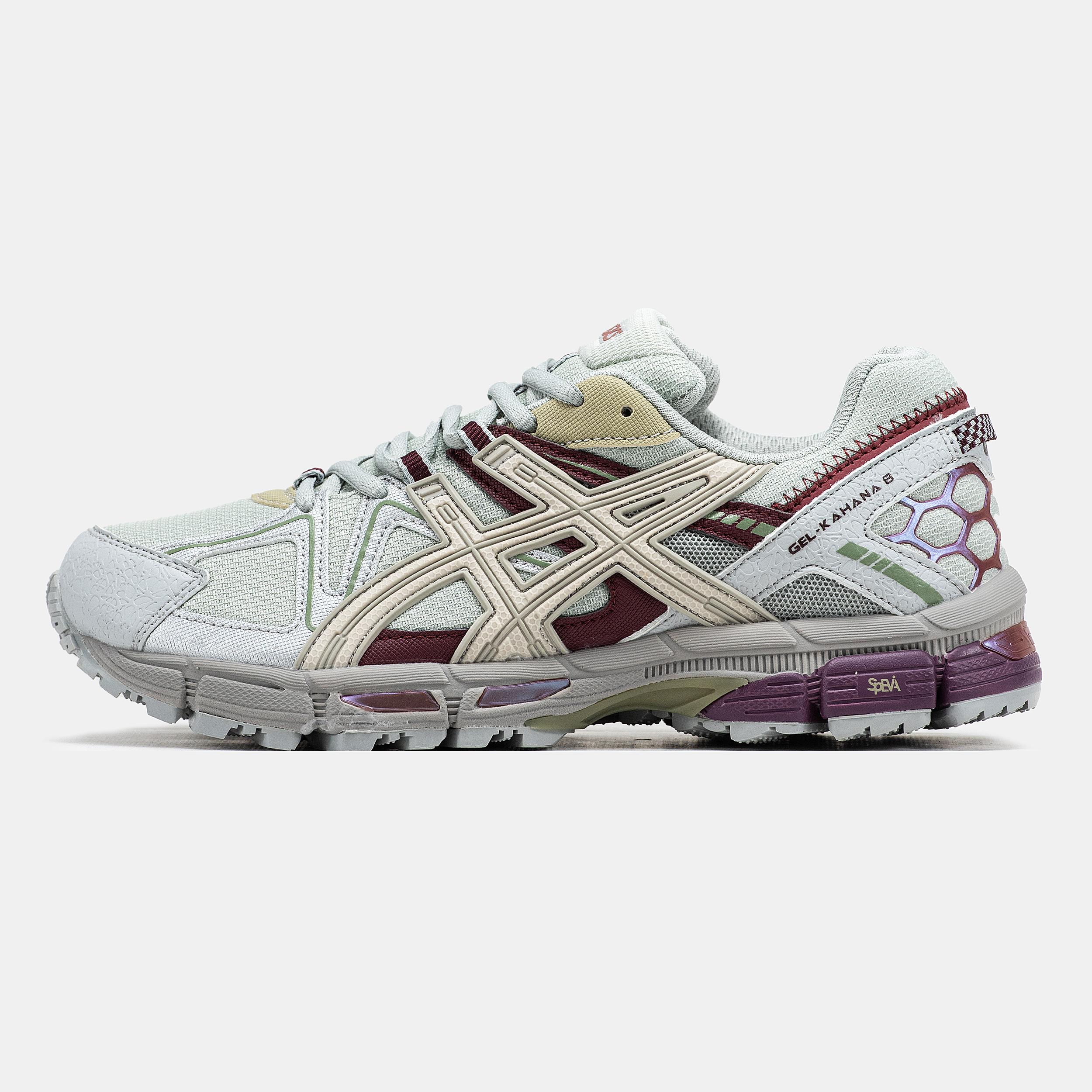 Asics Gel-Kahana 8 "Light Grey Cream Burgundy"