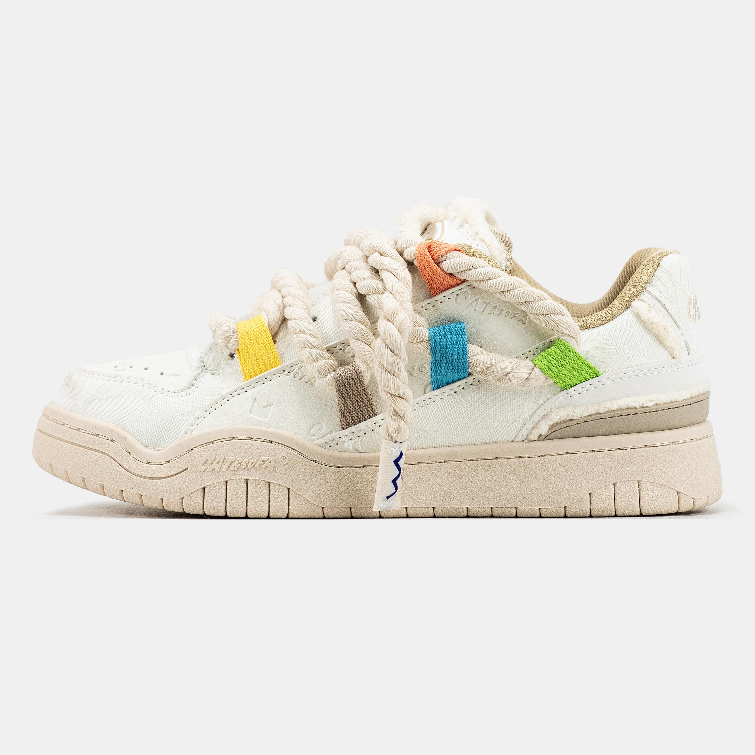 Cat & Sofa Rope Laces Off-White Multi