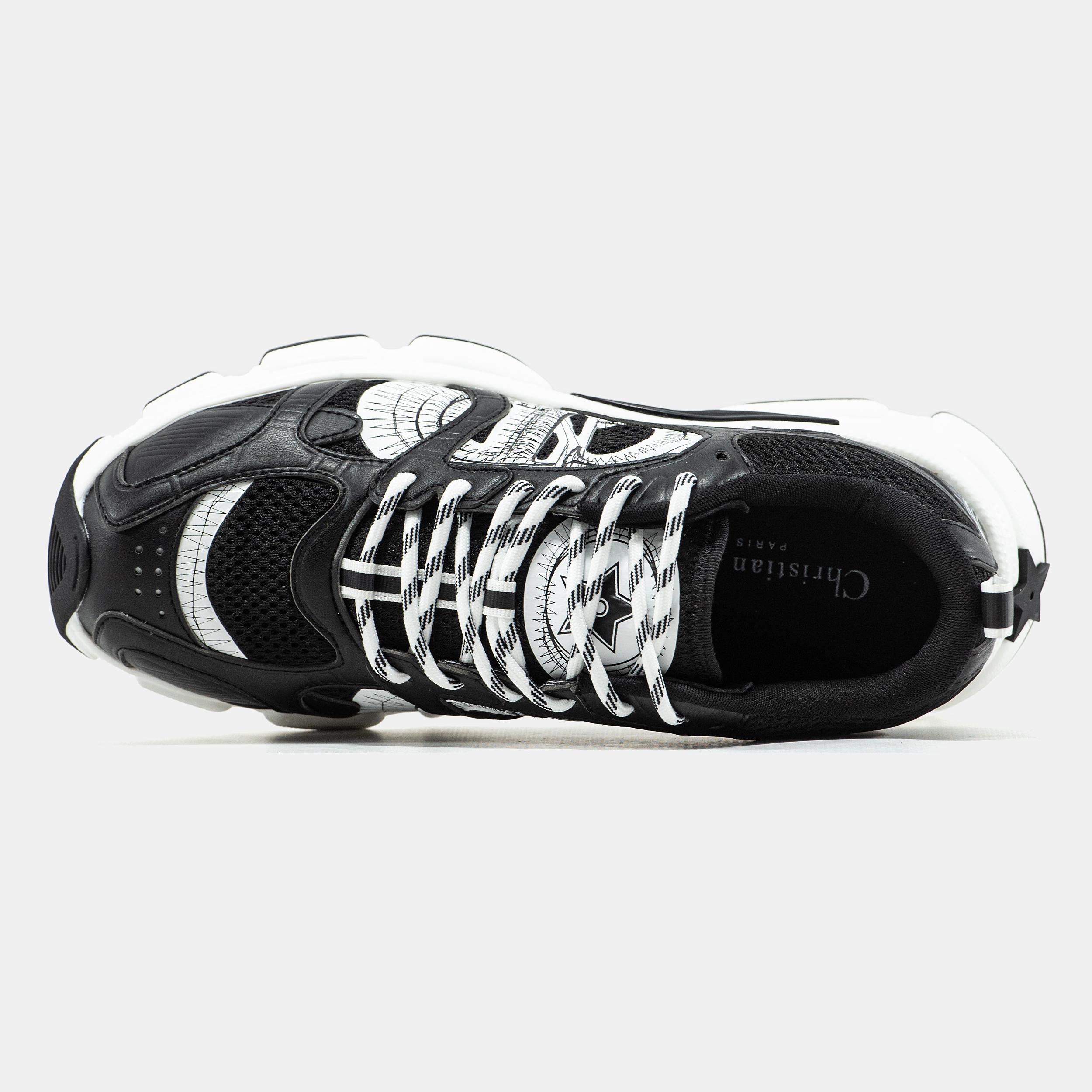 Dior Chrono Sneaker Black White Sketch Logo - изображение 3