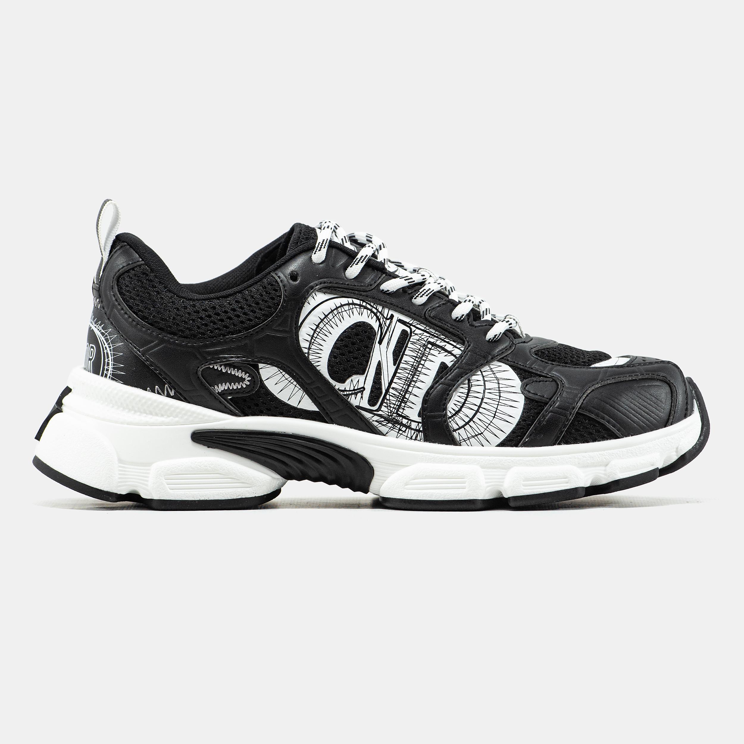 Dior Chrono Sneaker Black White Sketch Logo - изображение 4