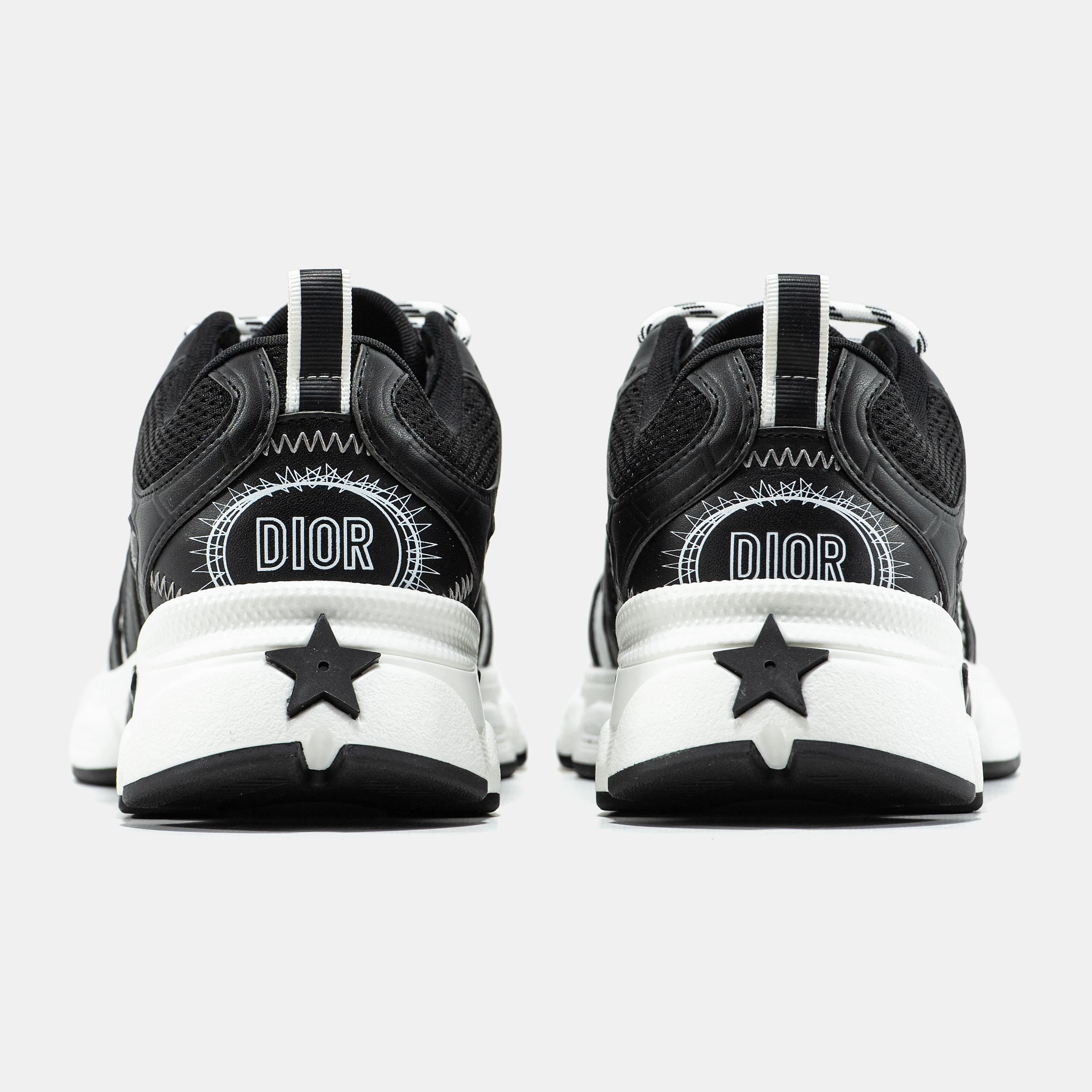 Dior Chrono Sneaker Black White Sketch Logo - изображение 5