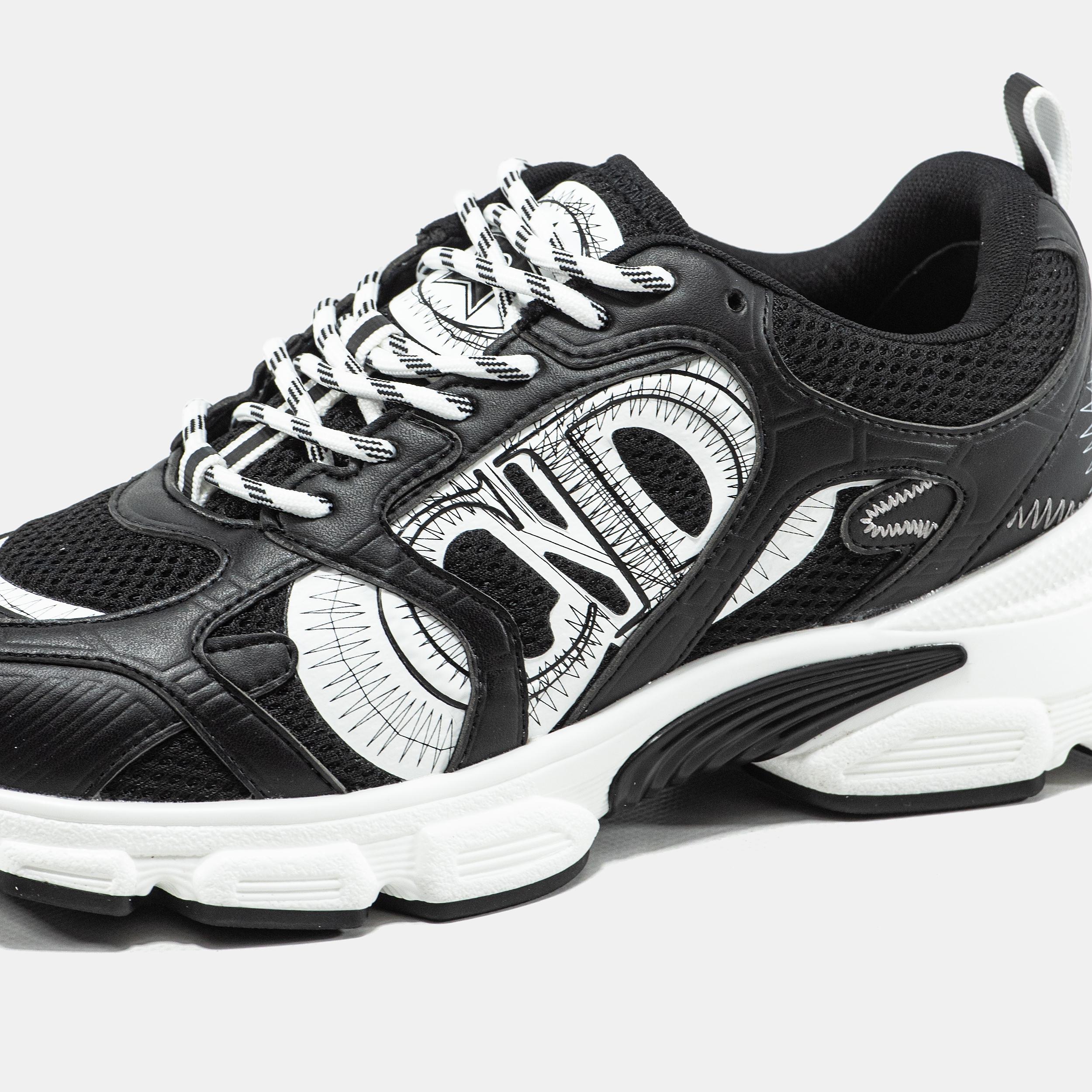 Dior Chrono Sneaker Black White Sketch Logo - изображение 8