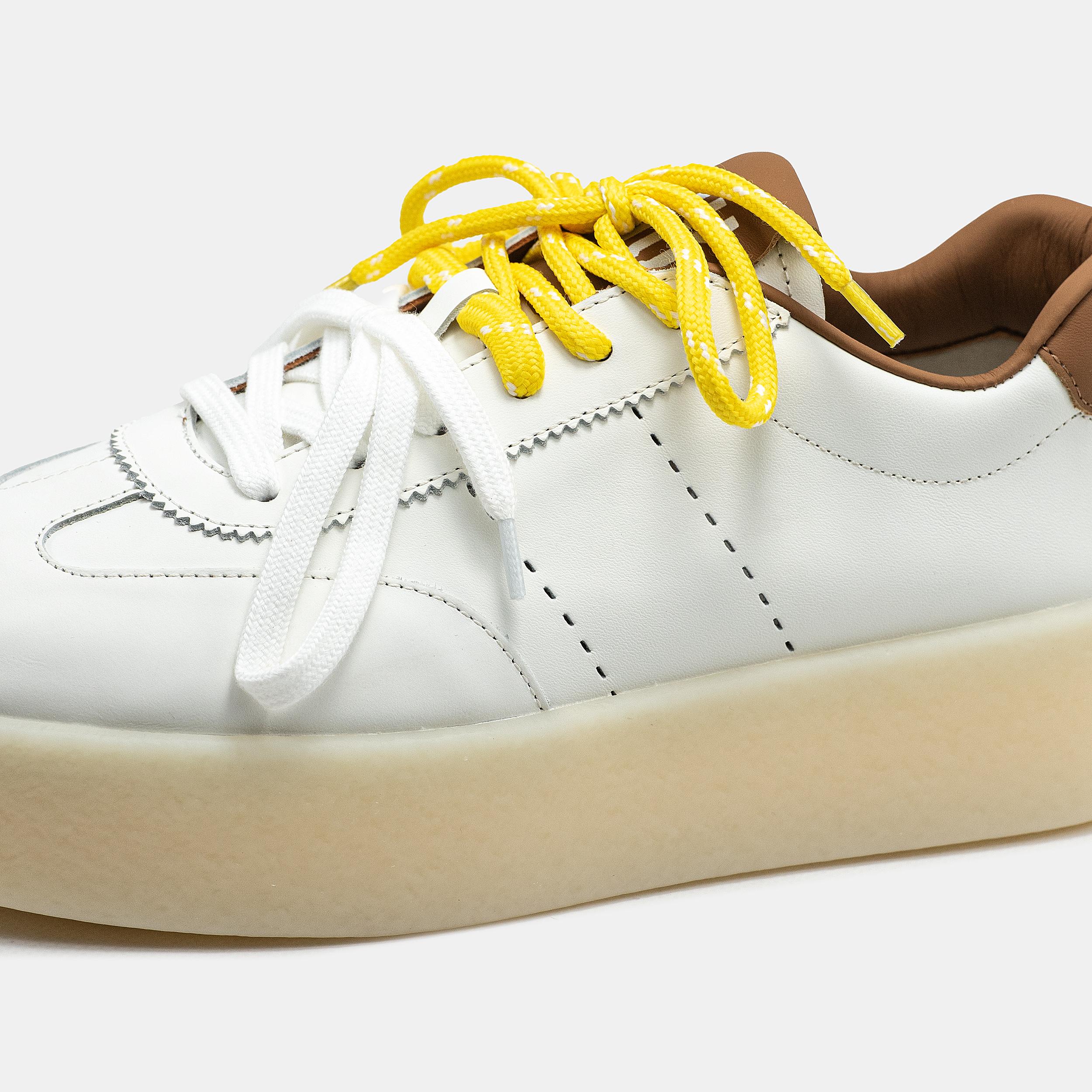 Miu Miu Platform Sneakers White Brown Yellow - изображение 2
