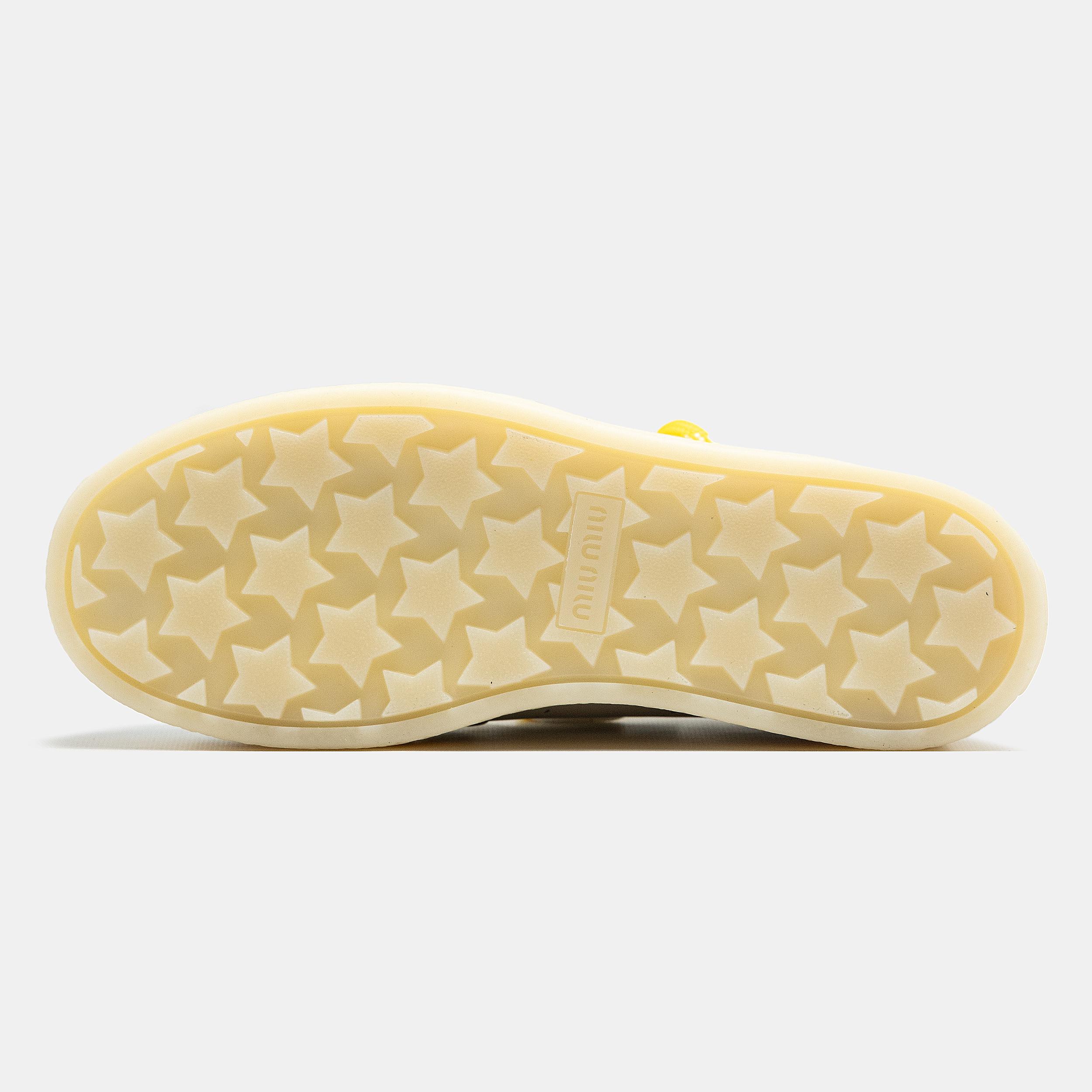 Miu Miu Platform Sneakers White Brown Yellow - изображение 3