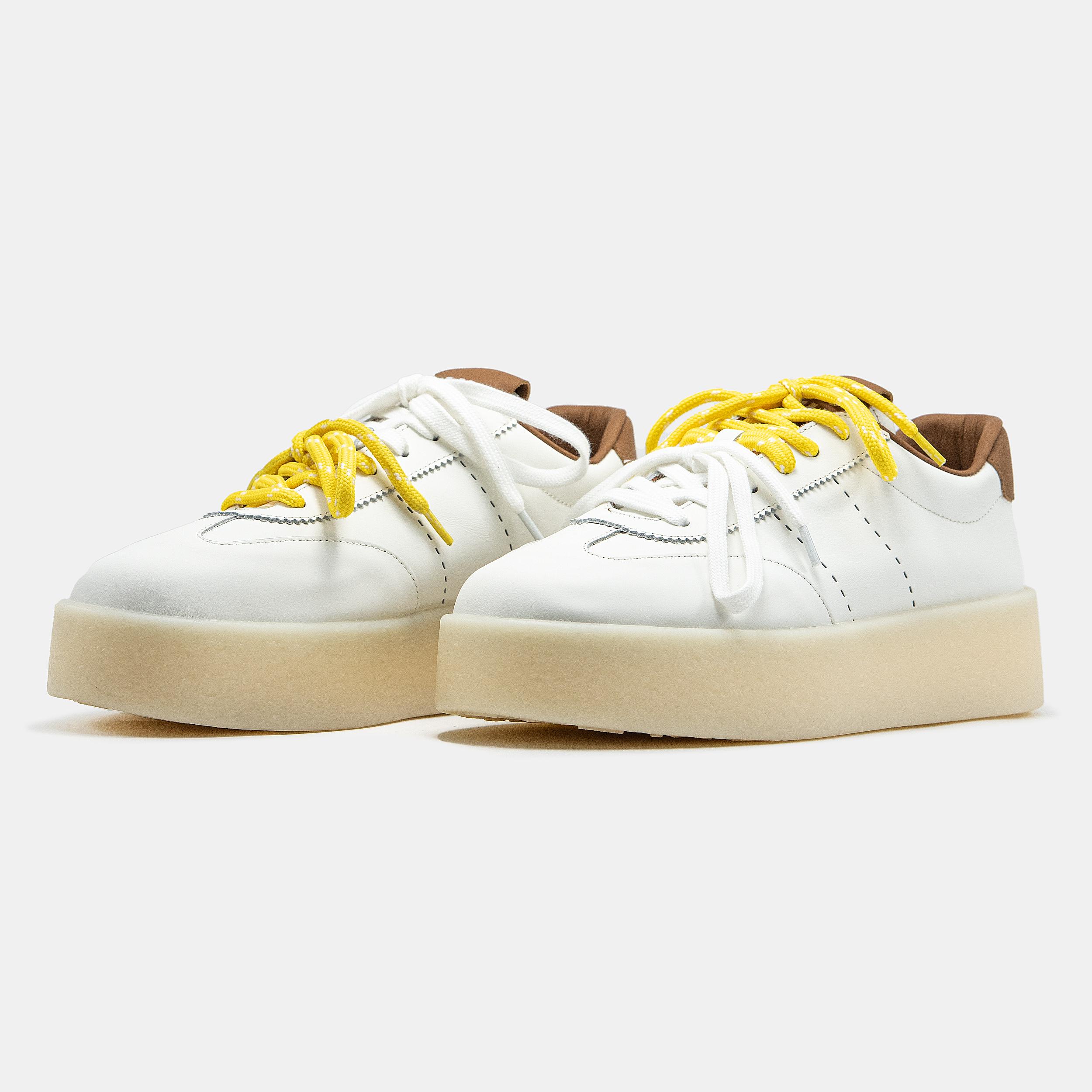 Miu Miu Platform Sneakers White Brown Yellow - изображение 6