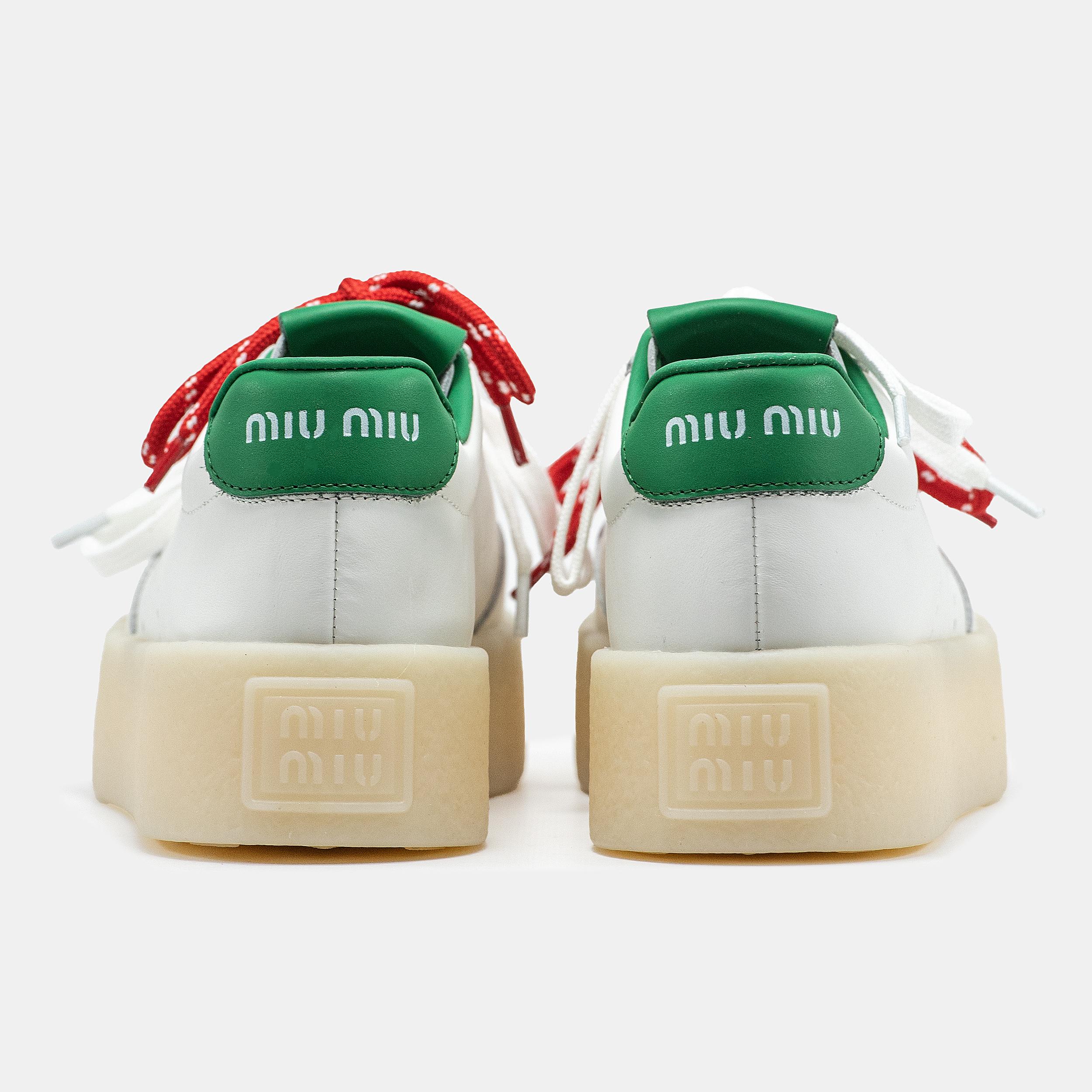 Miu Miu Platform Sneakers White Green Red - изображение 4