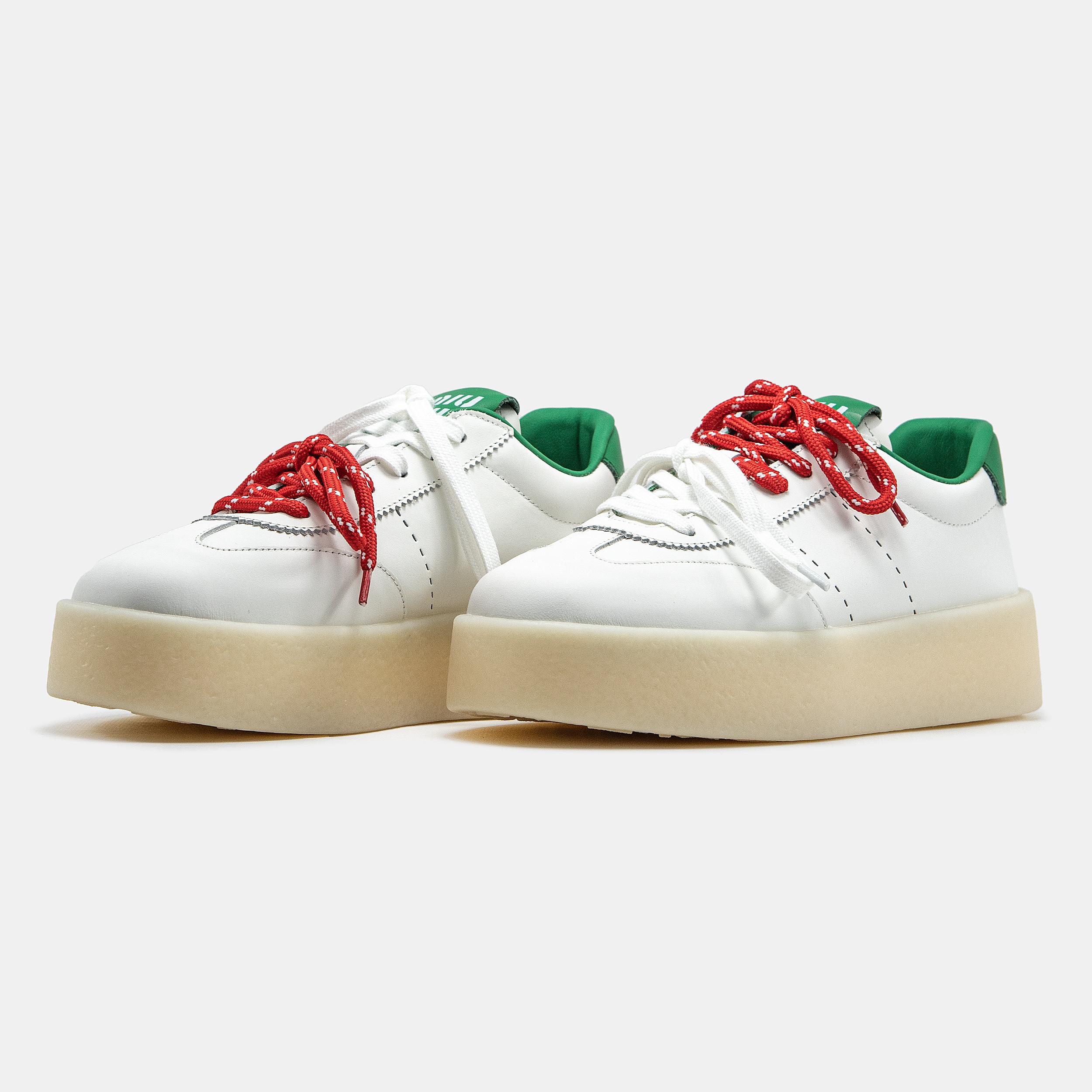 Miu Miu Platform Sneakers White Green Red - изображение 7