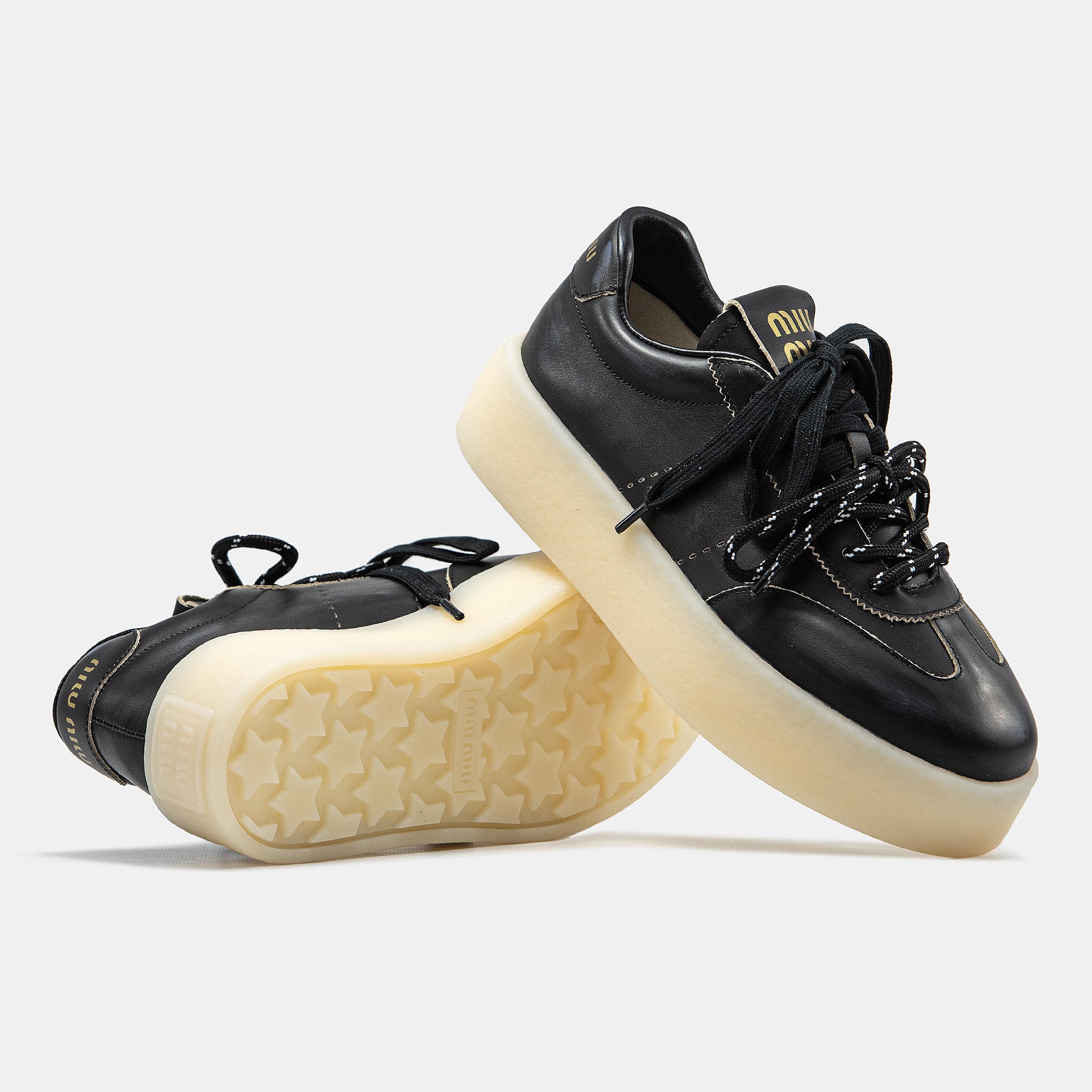 Miu Miu Platform Sneakers Black White - изображение 4
