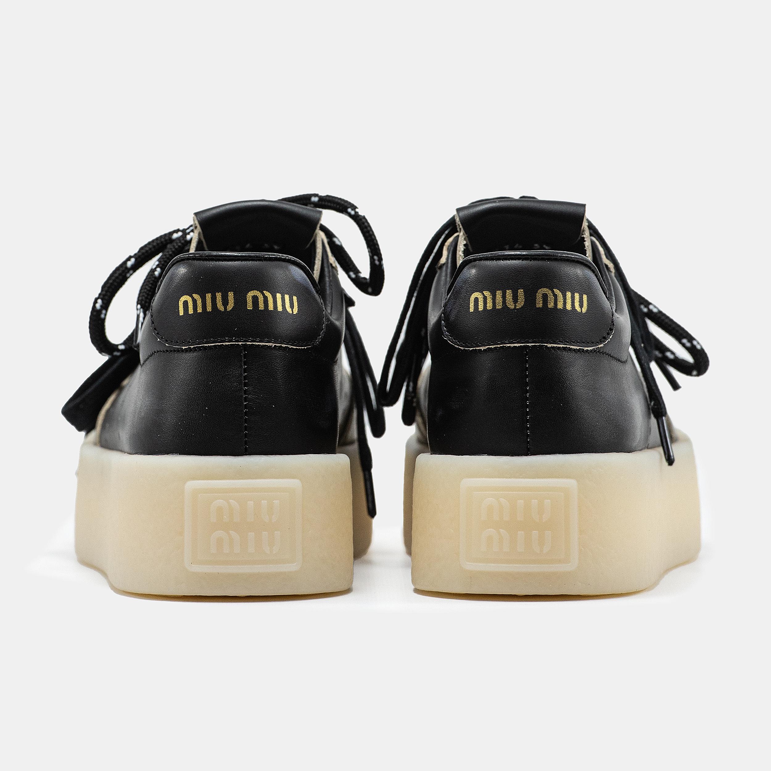Miu Miu Platform Sneakers Black White - изображение 6