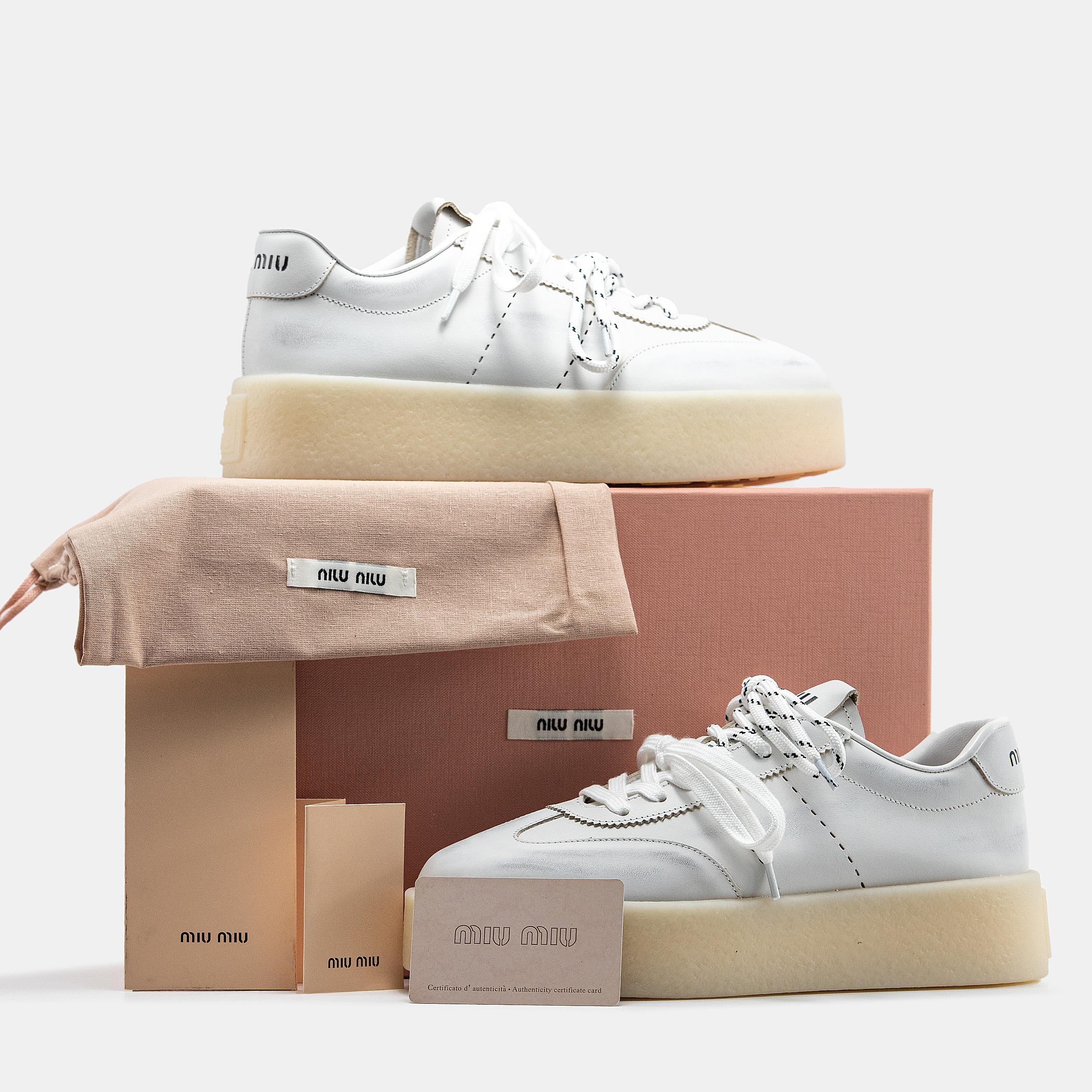 Miu Miu Platform Sneakers White - изображение 1