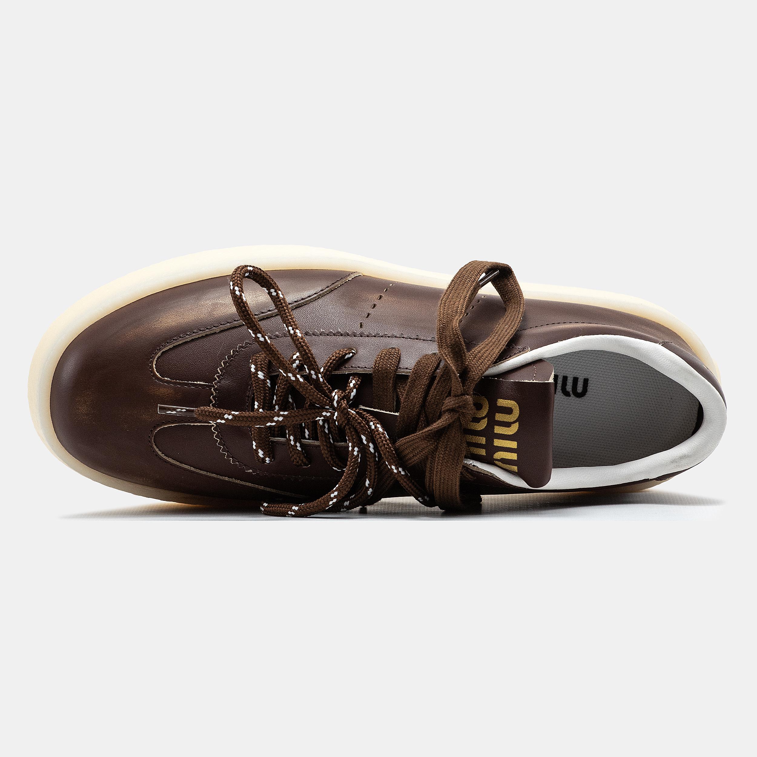 Miu Miu Platform Sneakers Brown White - изображение 4