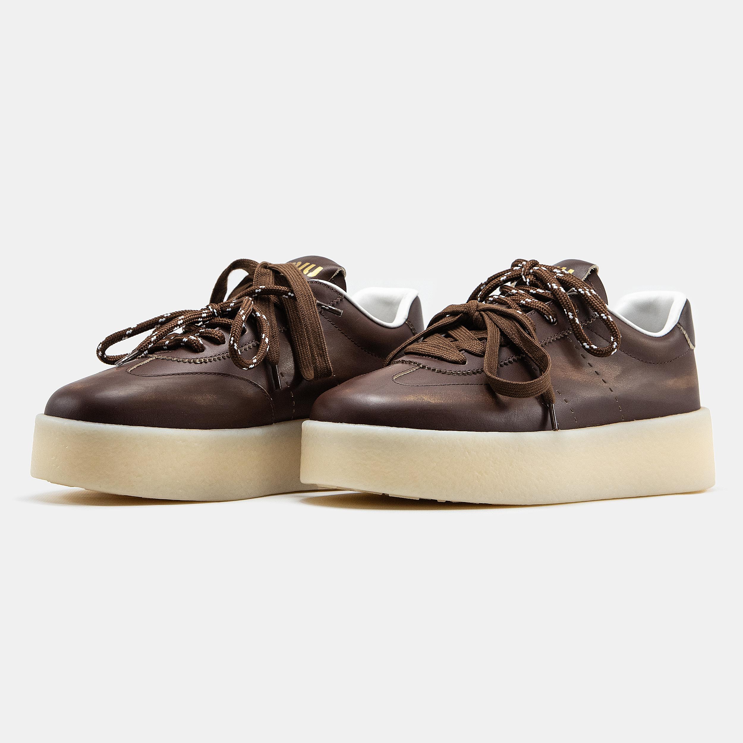 Miu Miu Platform Sneakers Brown White - изображение 8