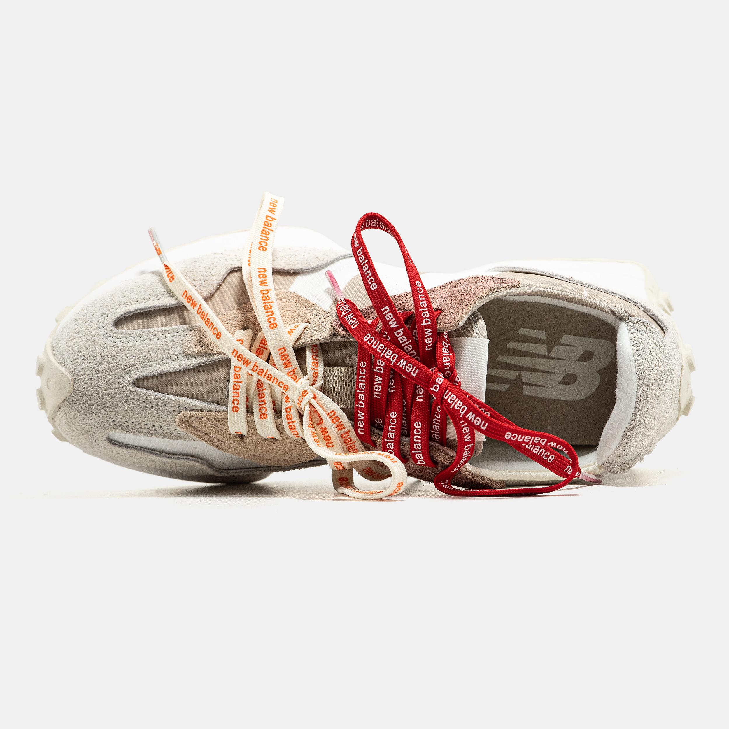 New Balance 327 Grey Beige Red/Orange Laces - изображение 3