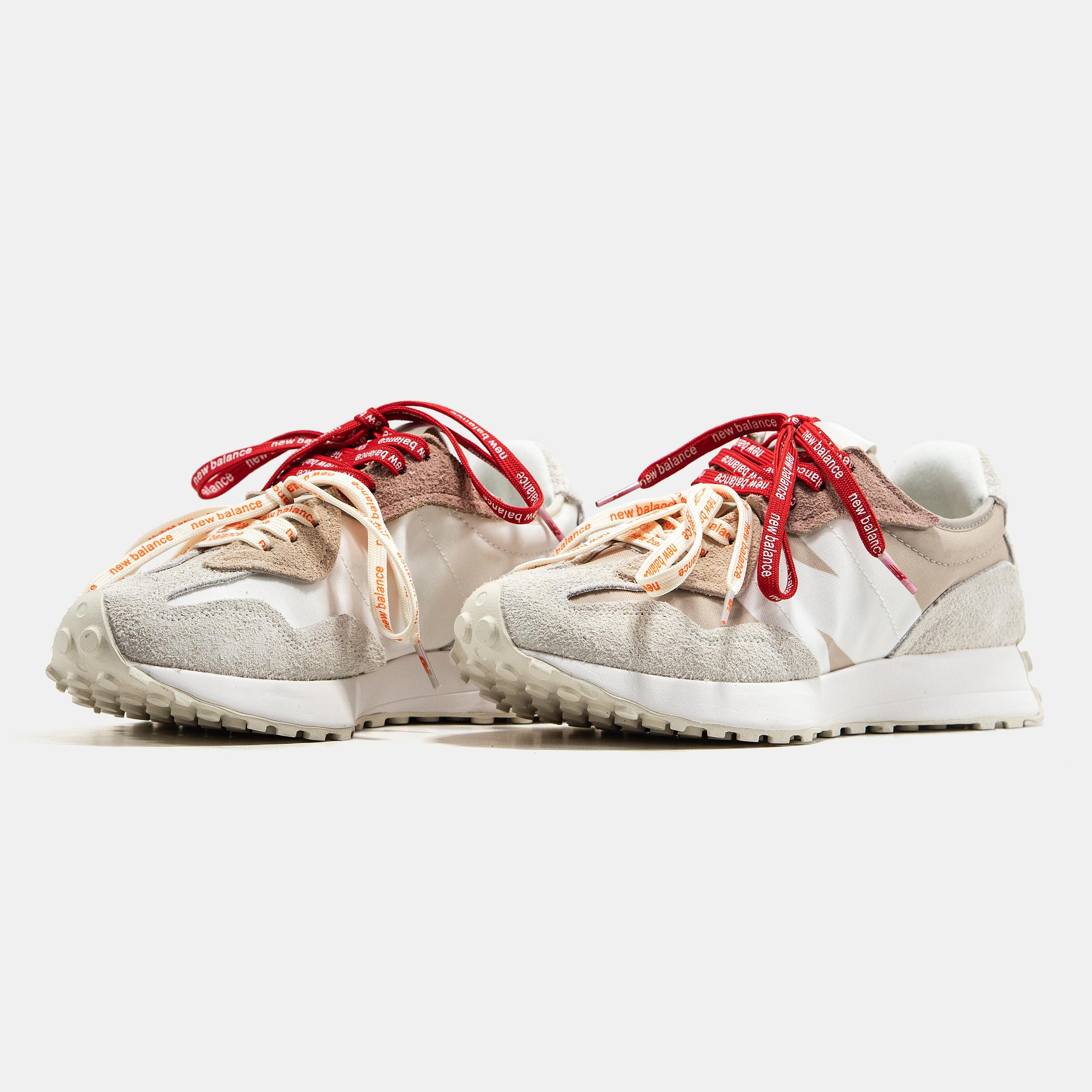 New Balance 327 Grey Beige Red/Orange Laces - изображение 6