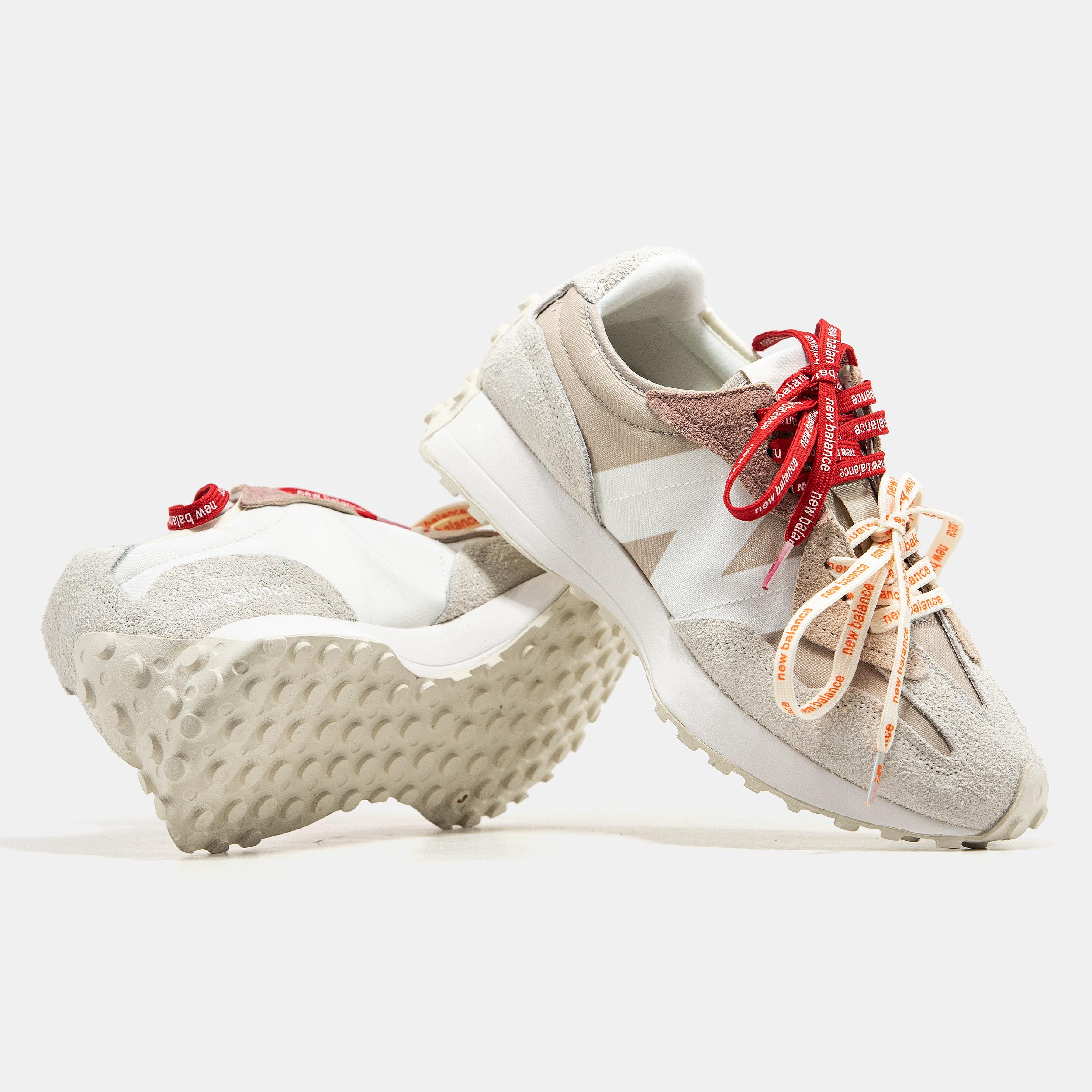 New Balance 327 Grey Beige Red/Orange Laces - изображение 7