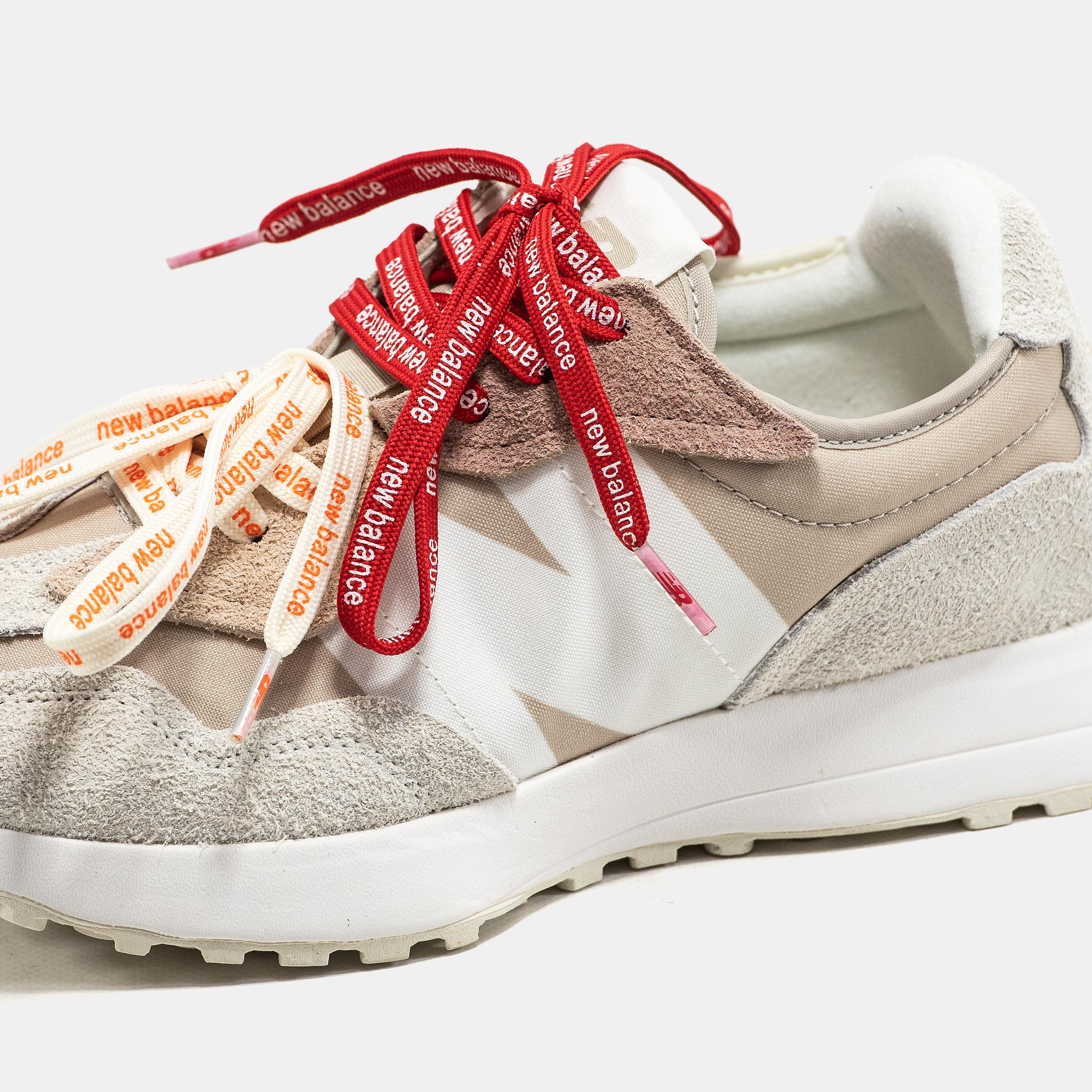 New Balance 327 Grey Beige Red/Orange Laces - изображение 8