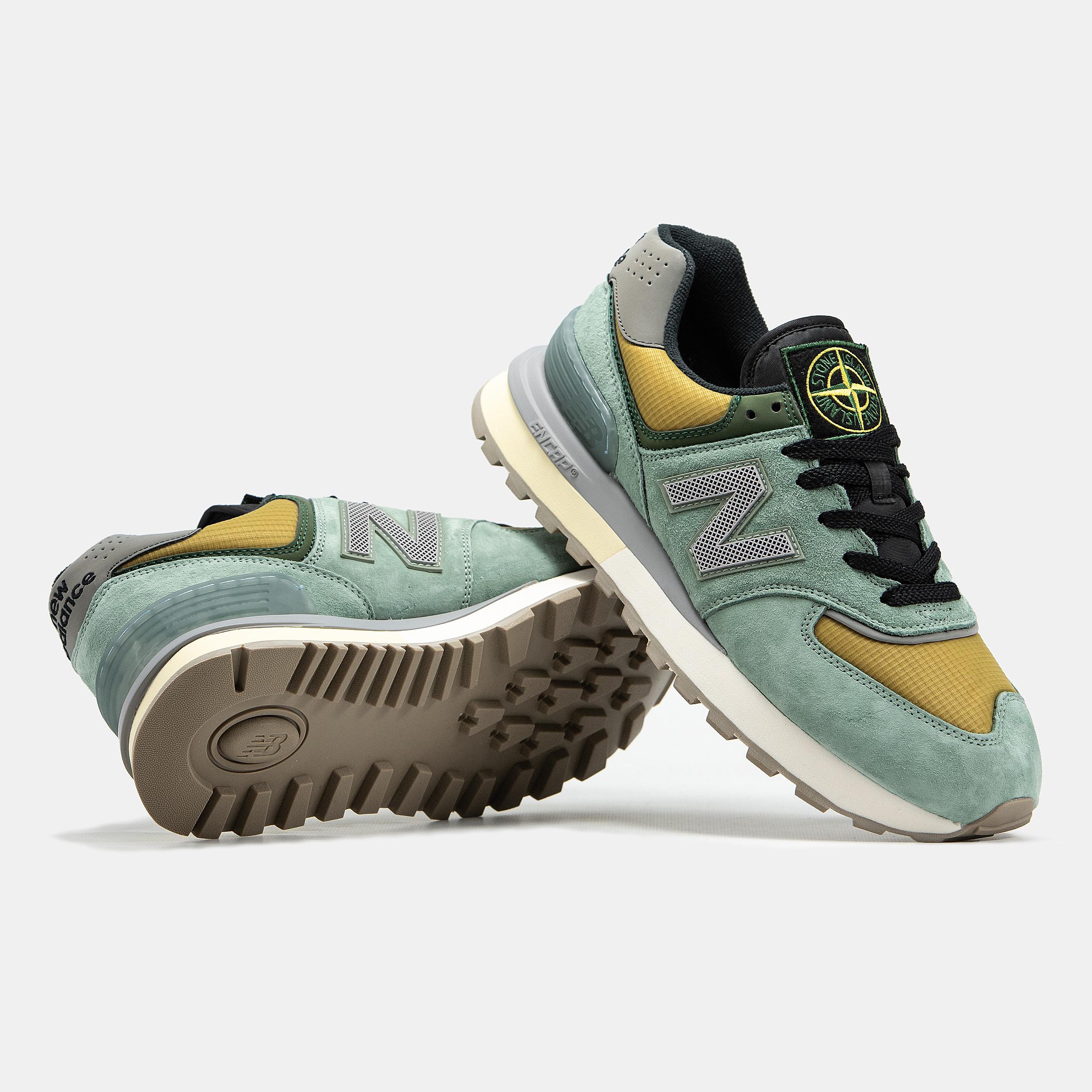 New Balance 574 x Stone Island Green Mustard Black - изображение 2