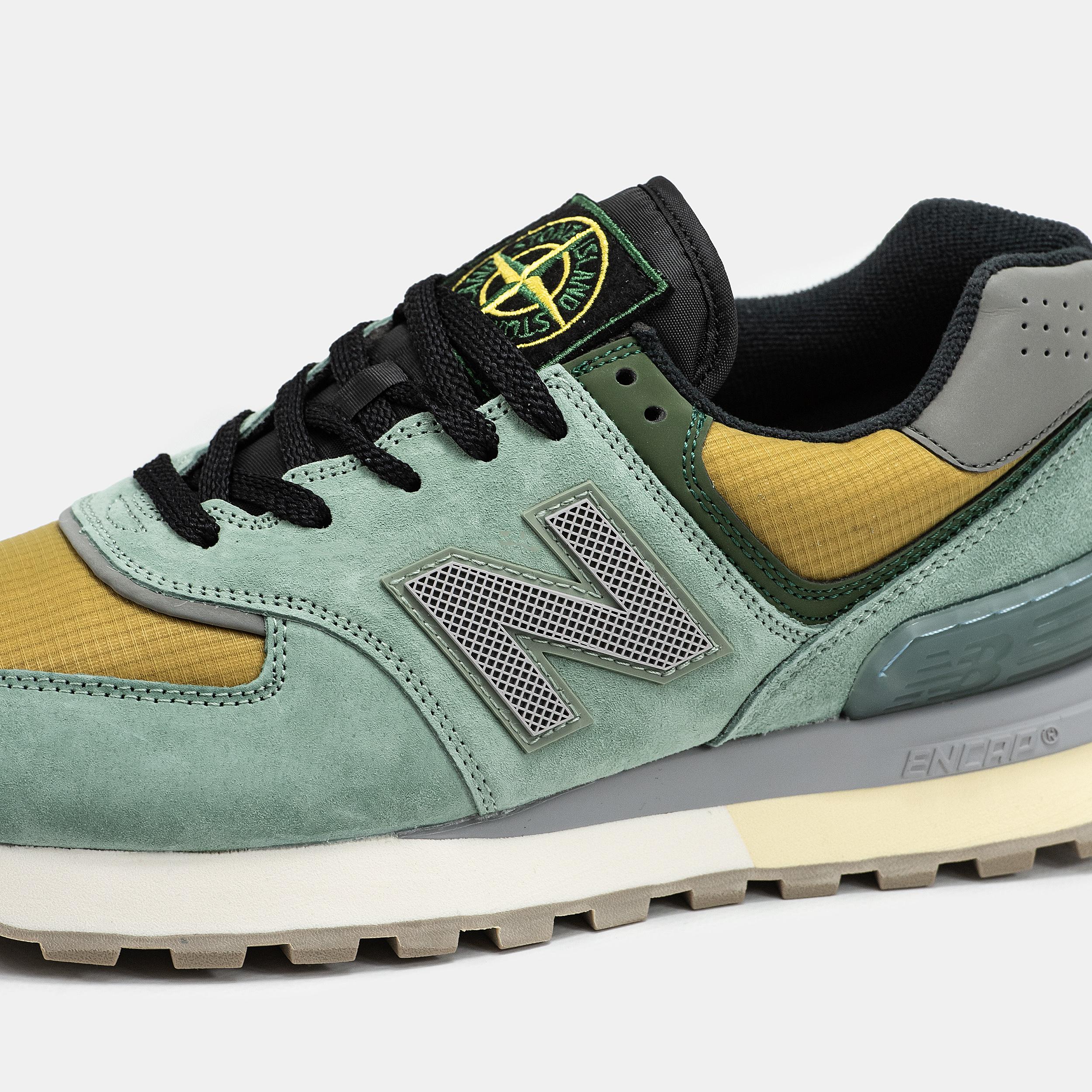 New Balance 574 x Stone Island Green Mustard Black - изображение 3
