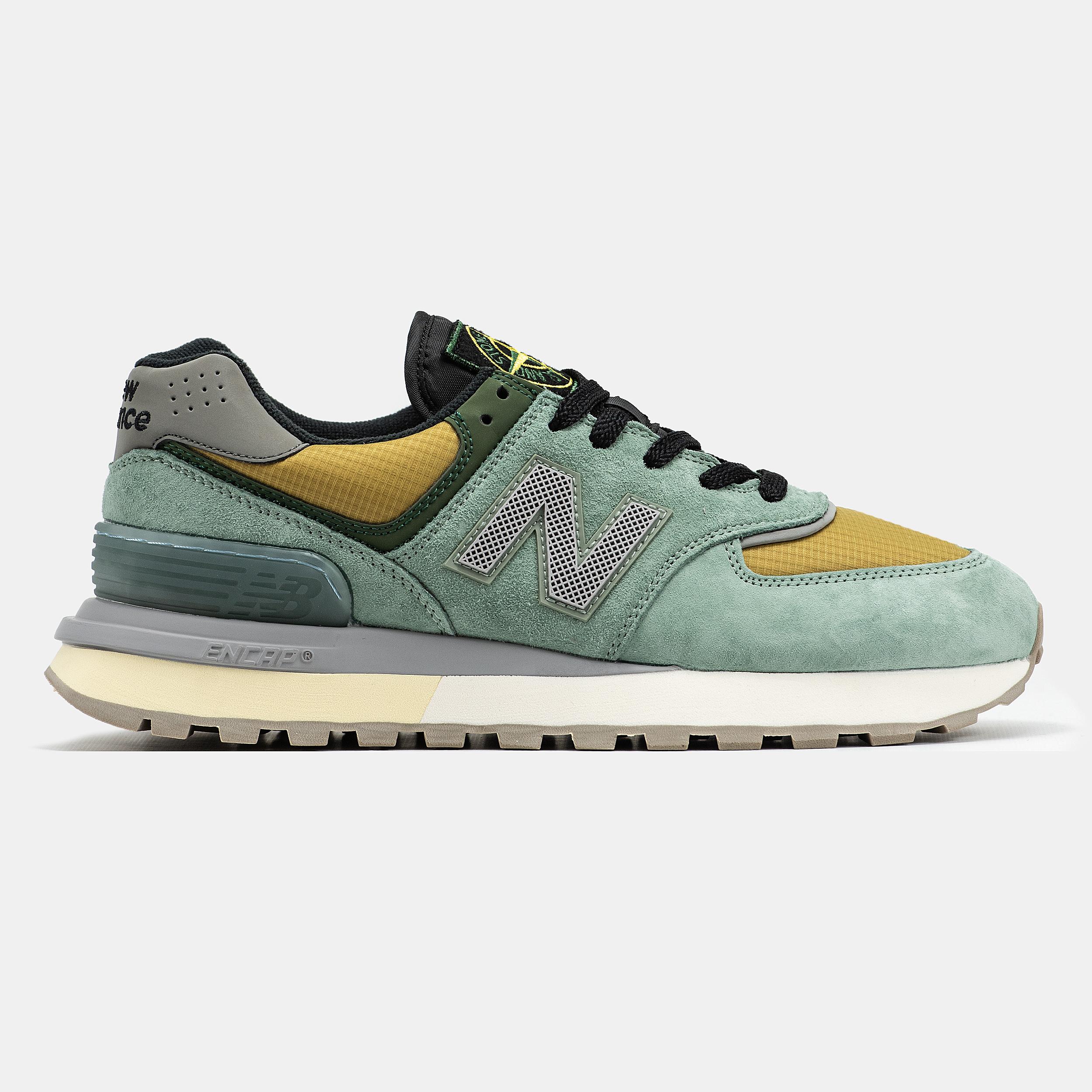 New Balance 574 x Stone Island Green Mustard Black - изображение 6