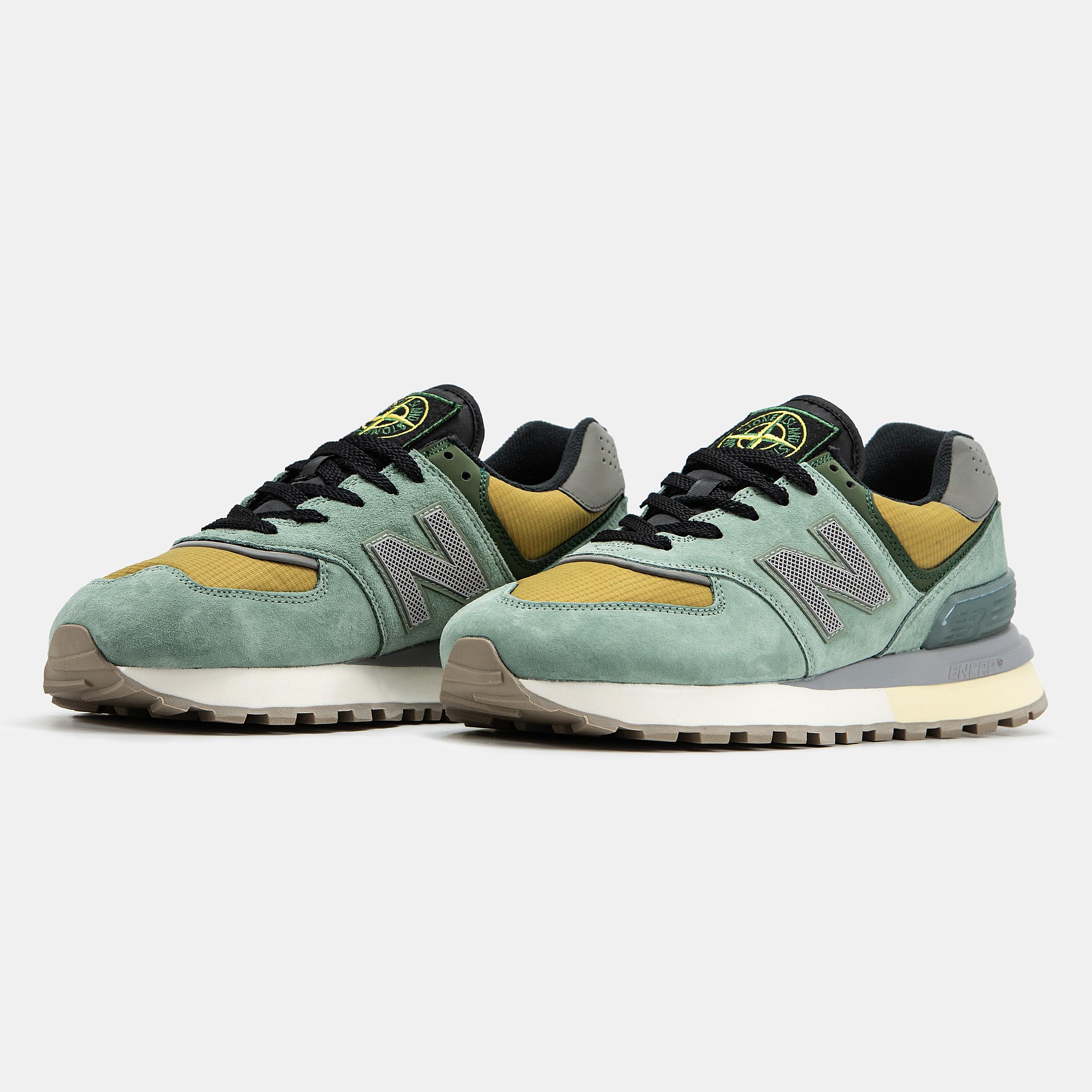 New Balance 574 x Stone Island Green Mustard Black - изображение 8
