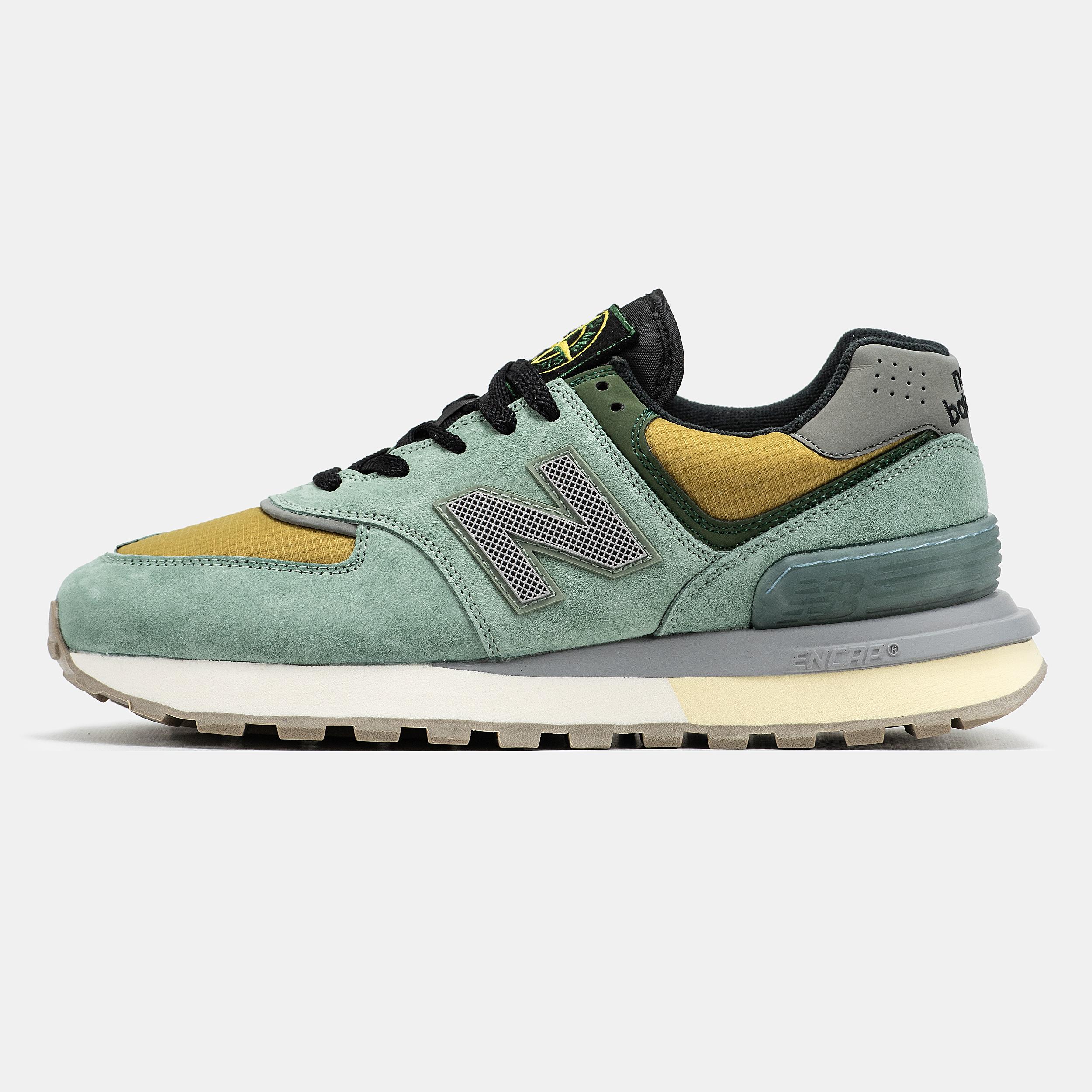 New Balance 574 x Stone Island Green Mustard Black
