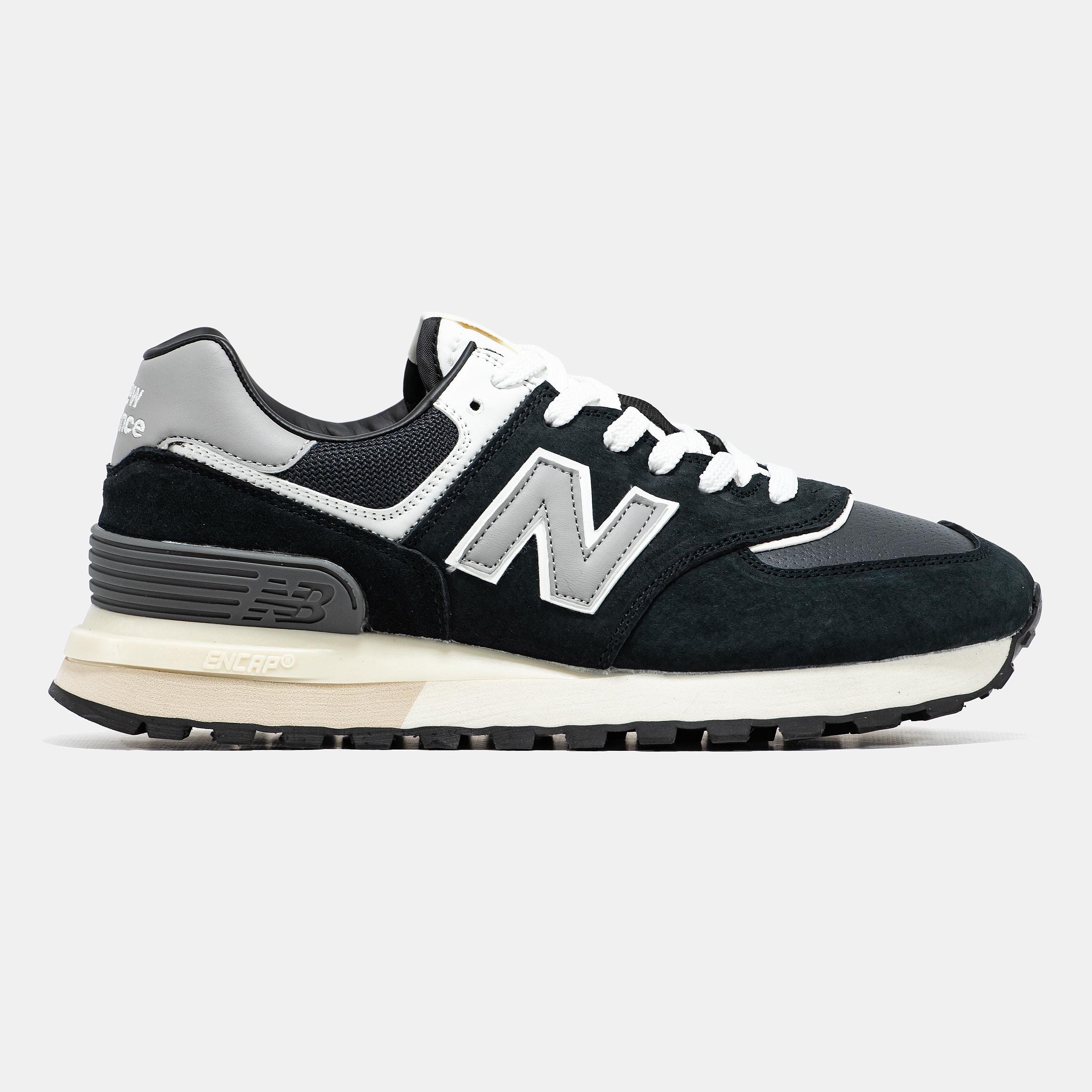 New Balance 574 Black Grey White - изображение 4