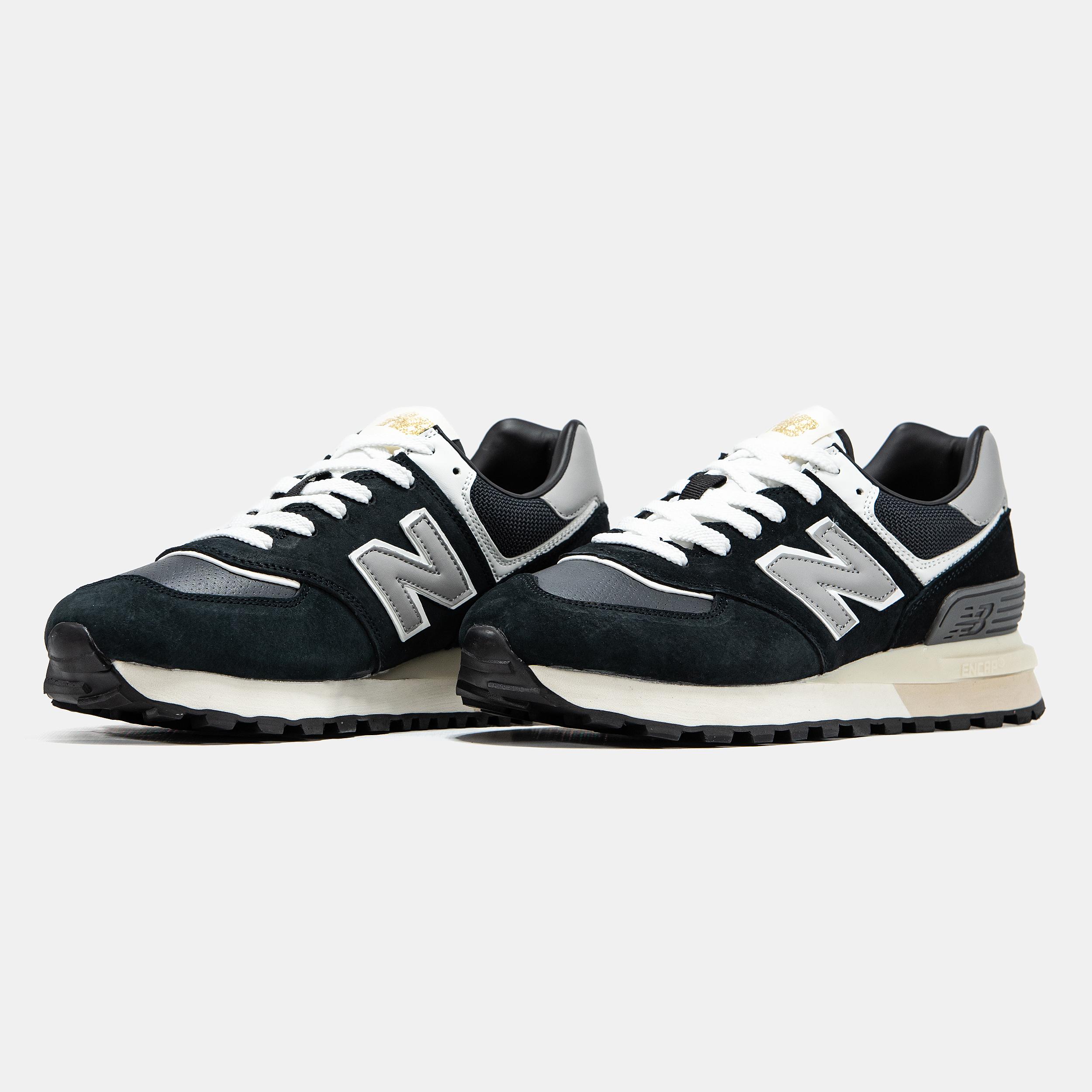 New Balance 574 Black Grey White - изображение 6
