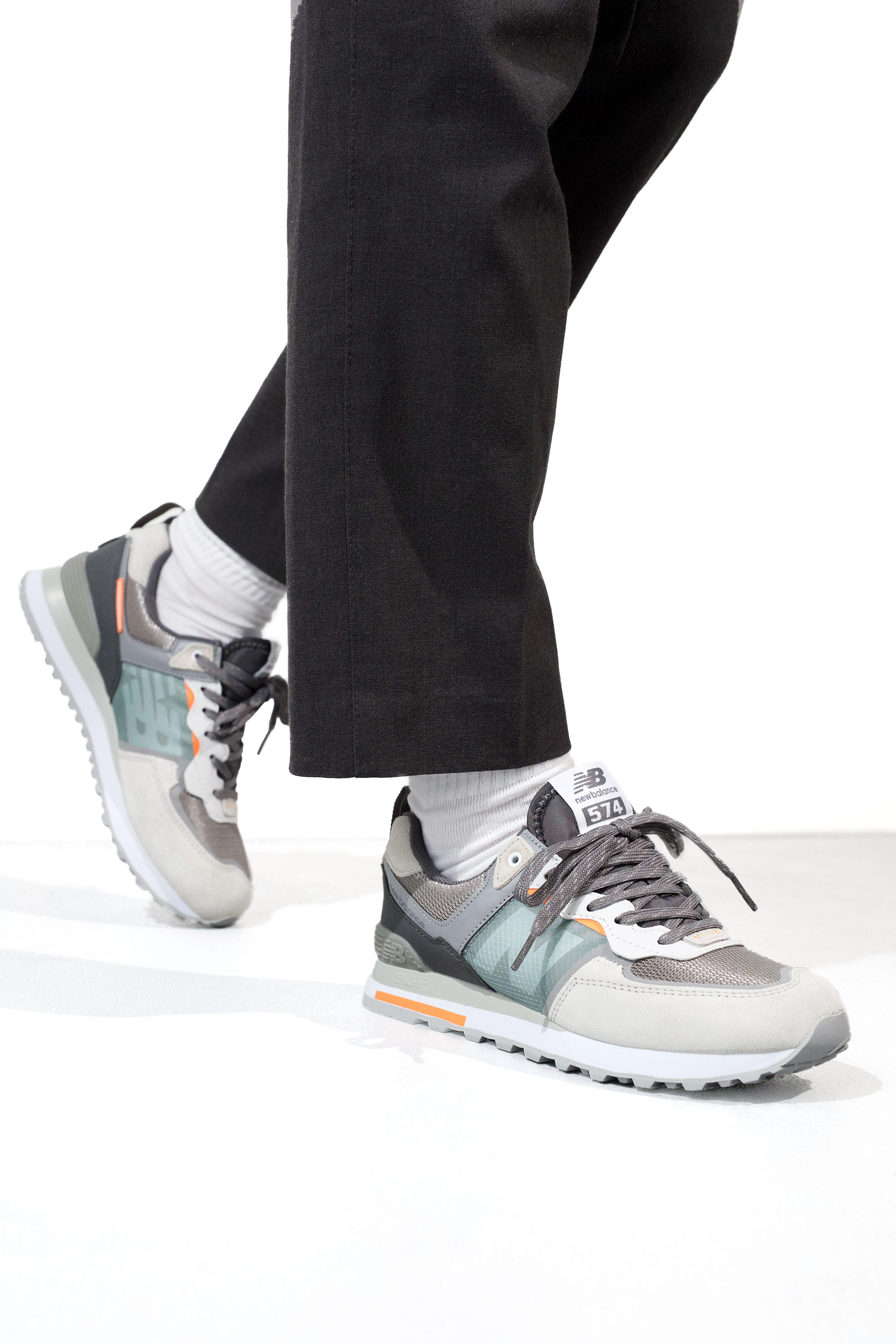 New Balance 574 Re-Imagined Grey Green Orange - изображение 1