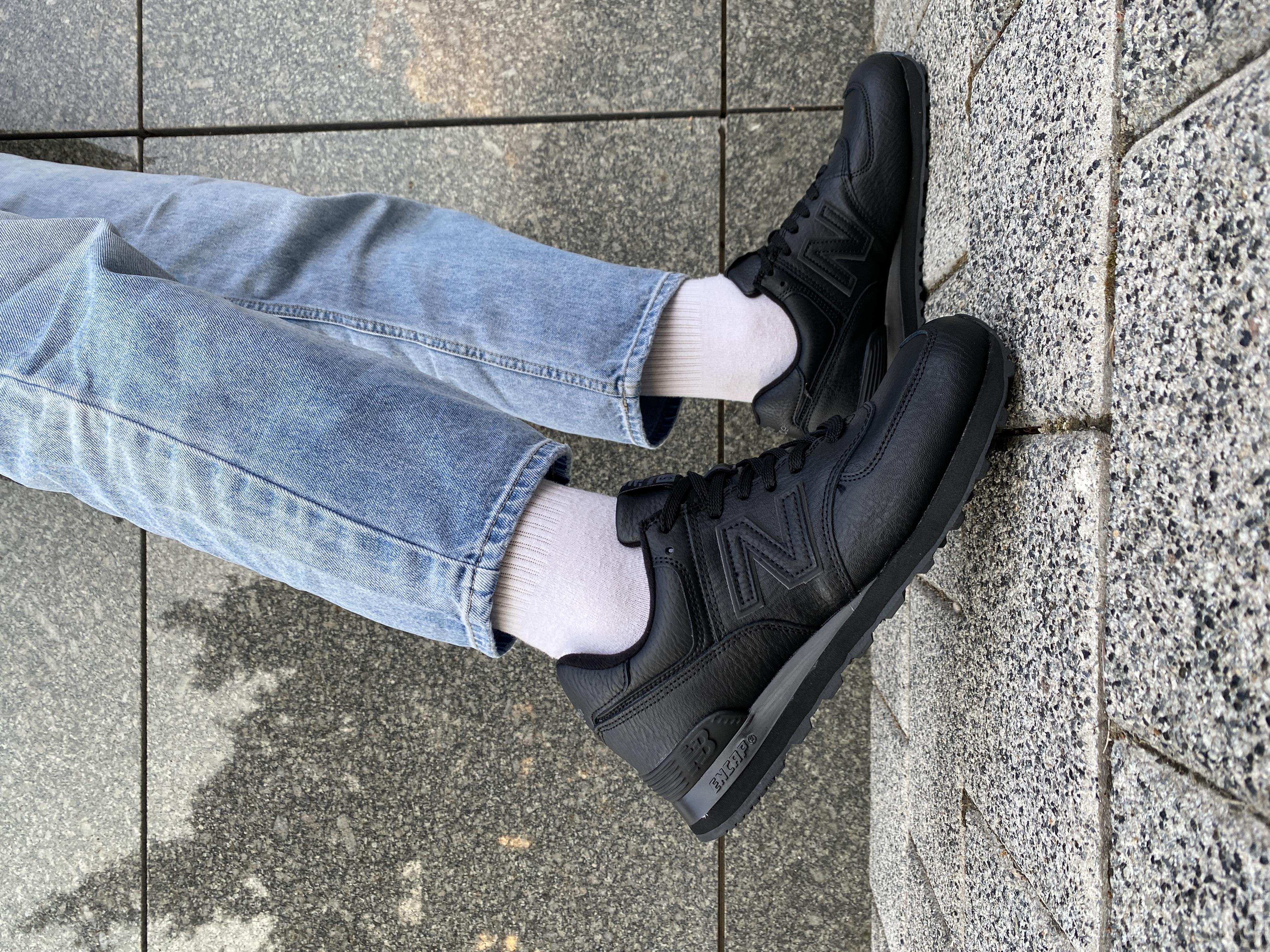 New Balance 574 Triple Black Leather - изображение 3