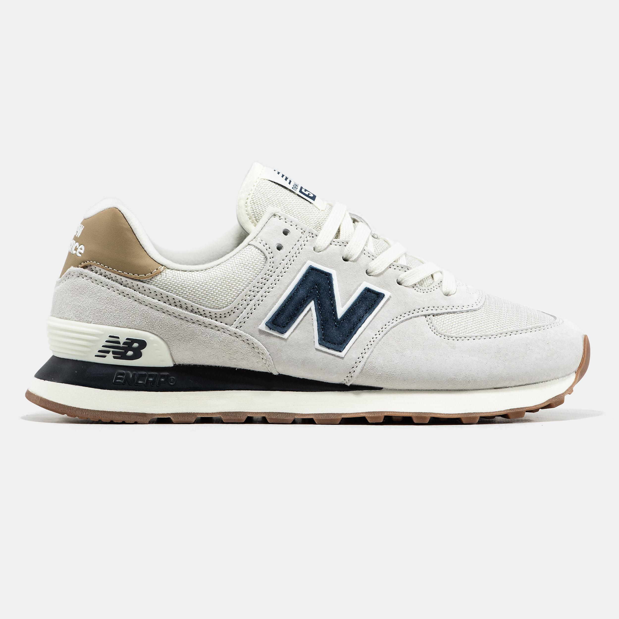 New Balance 574 Beige Navy Brown - изображение 4